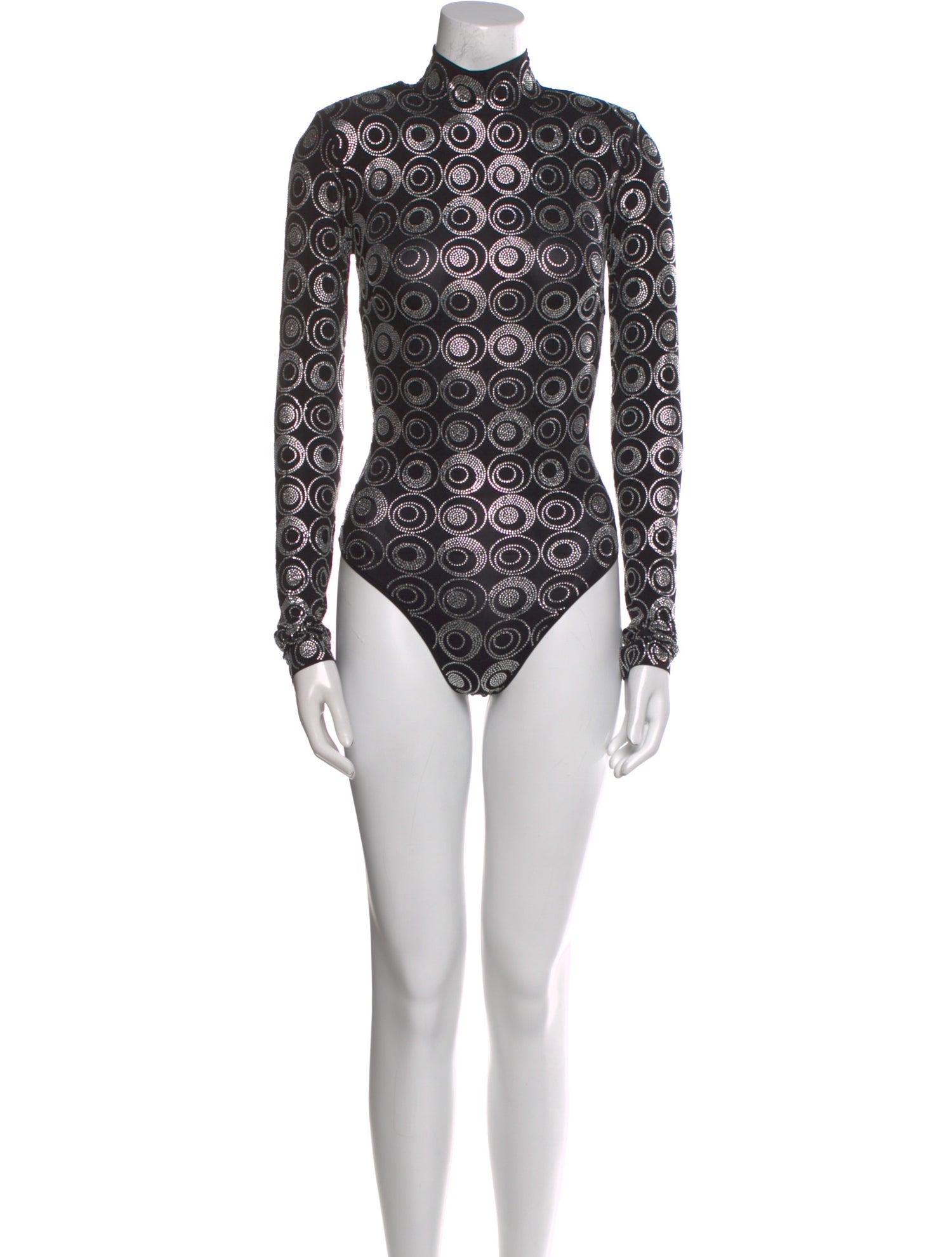New Arrivals Lace Pattern Mock Neck Bodysuit w/ Tags