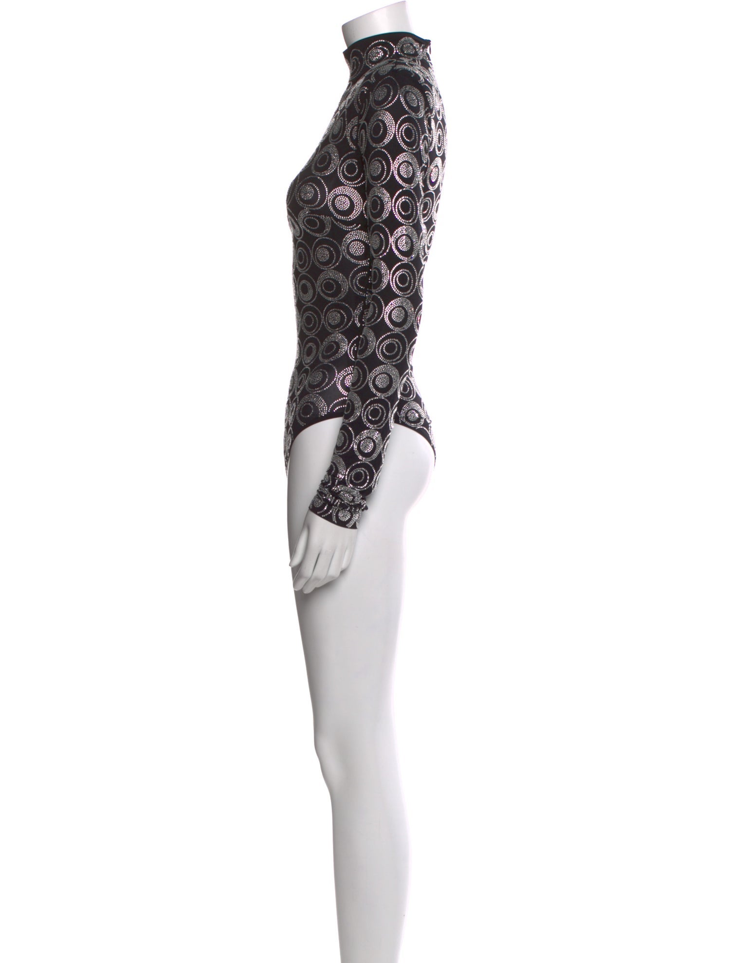 New Arrivals Lace Pattern Mock Neck Bodysuit w/ Tags