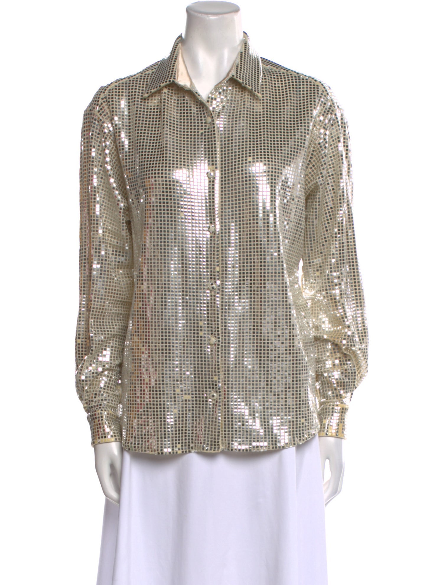 New Arrivals Plaid Print Long Sleeve Button-Up Top