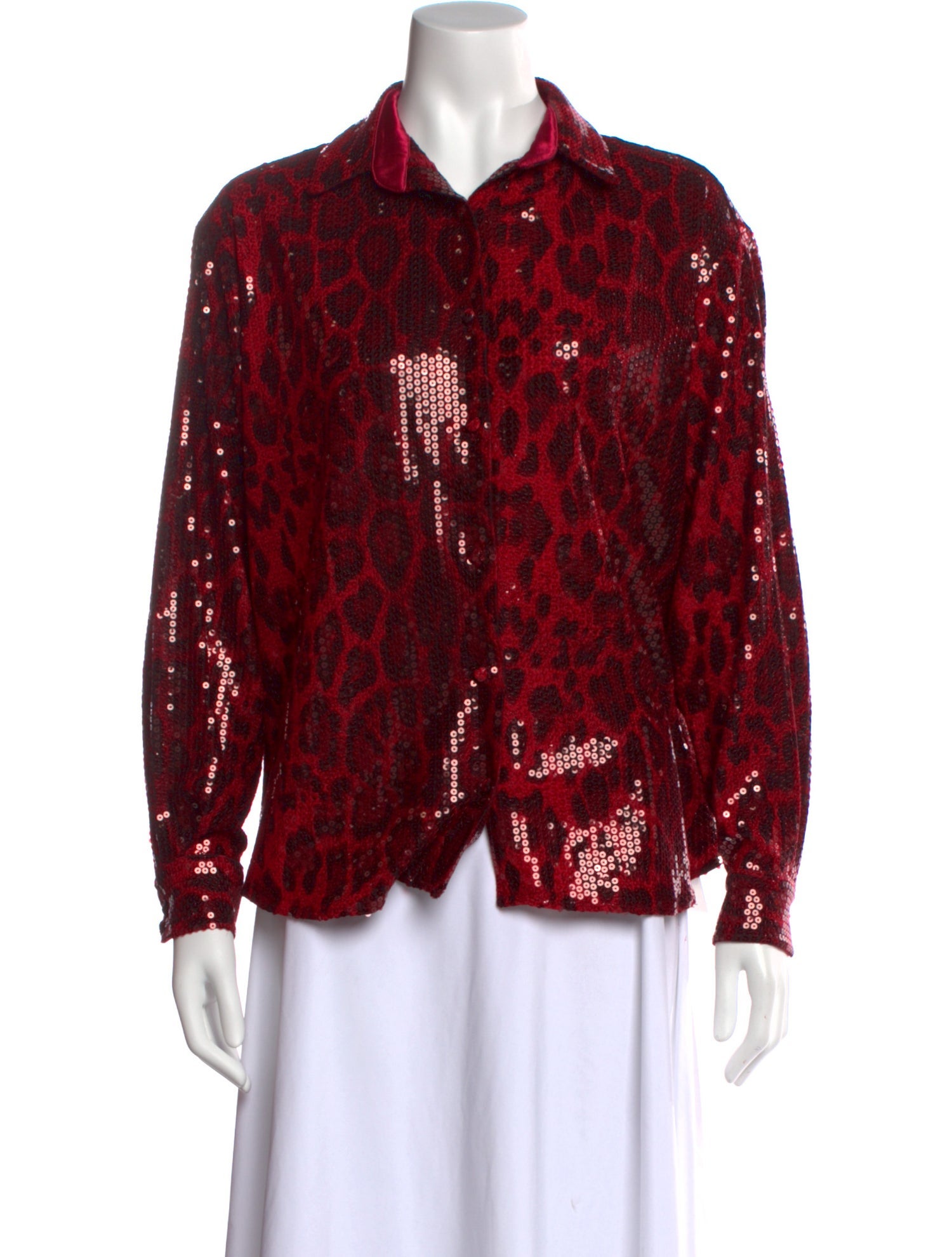 New Arrivals Patterned Long Sleeve Button-Up Top