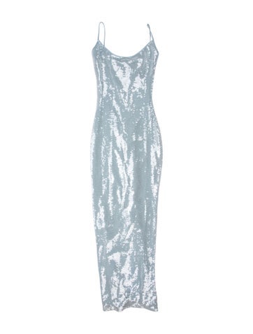 Pre-owned New Arrivals Printed Long Dress In Blue