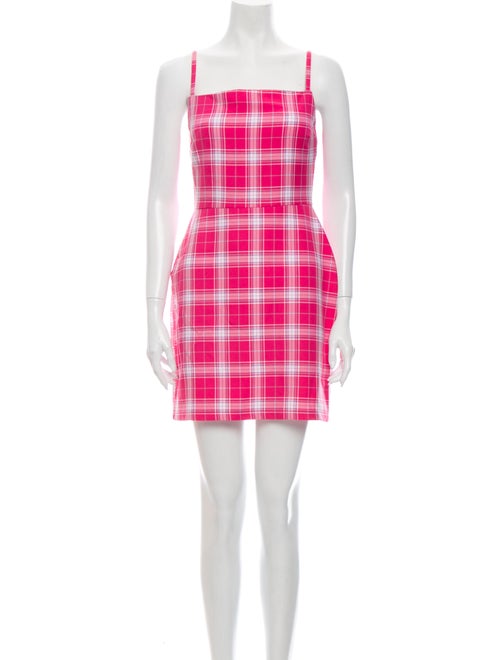 Nasty Gal Plaid Print Mini Dress Pink