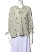 Natalie Martin Floral Print V-Neck Blouse