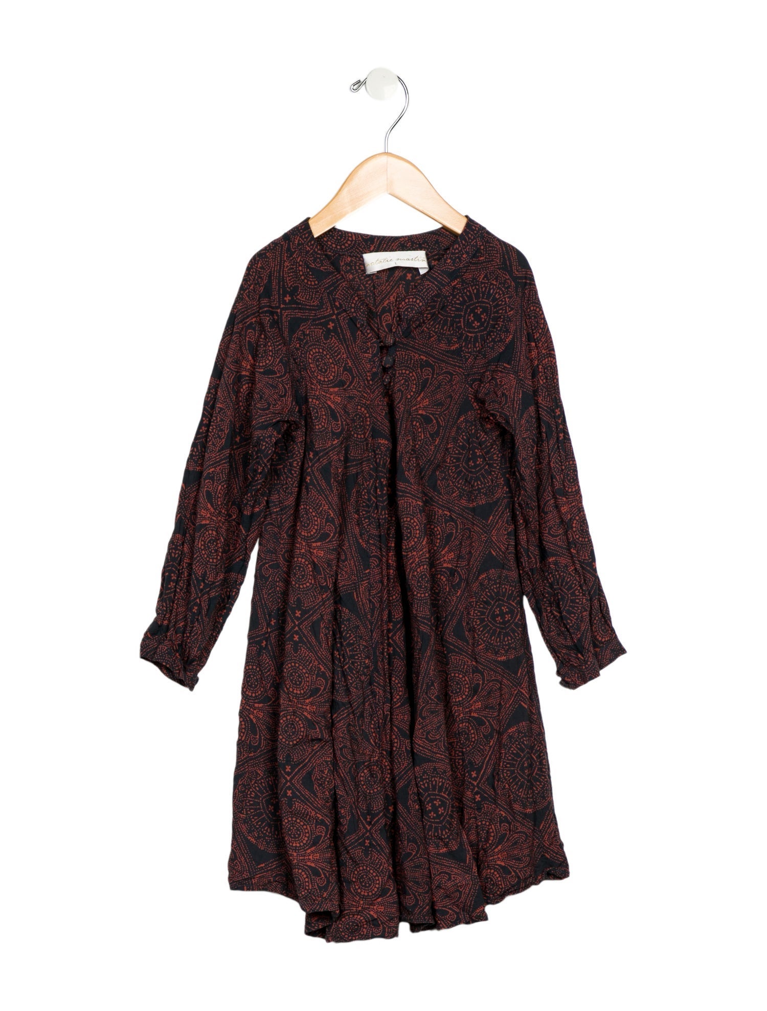 Natalie Martin Kids Girls' Long Sleeve Pattern Print Dress