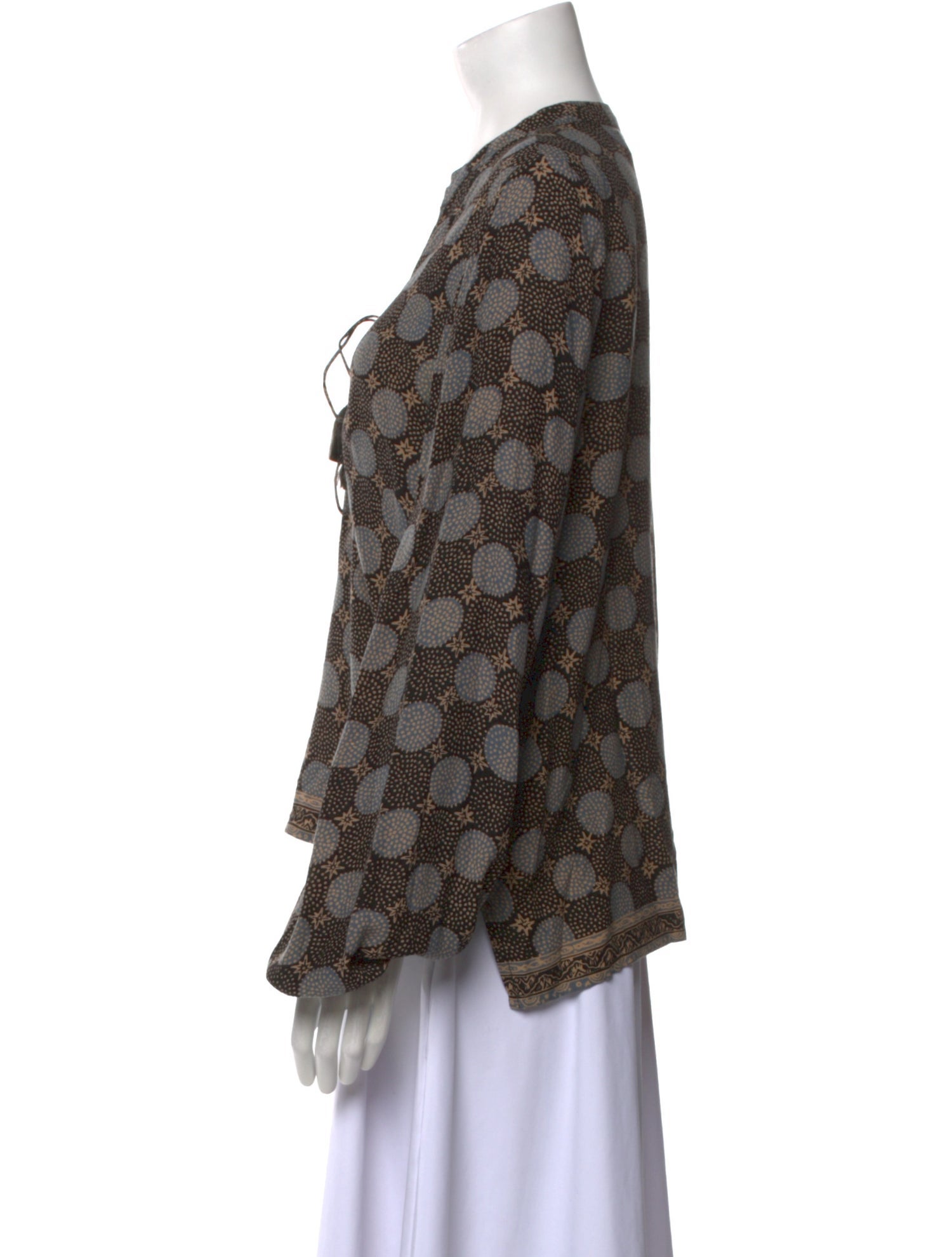 Natalie Martin Printed V-Neck Blouse