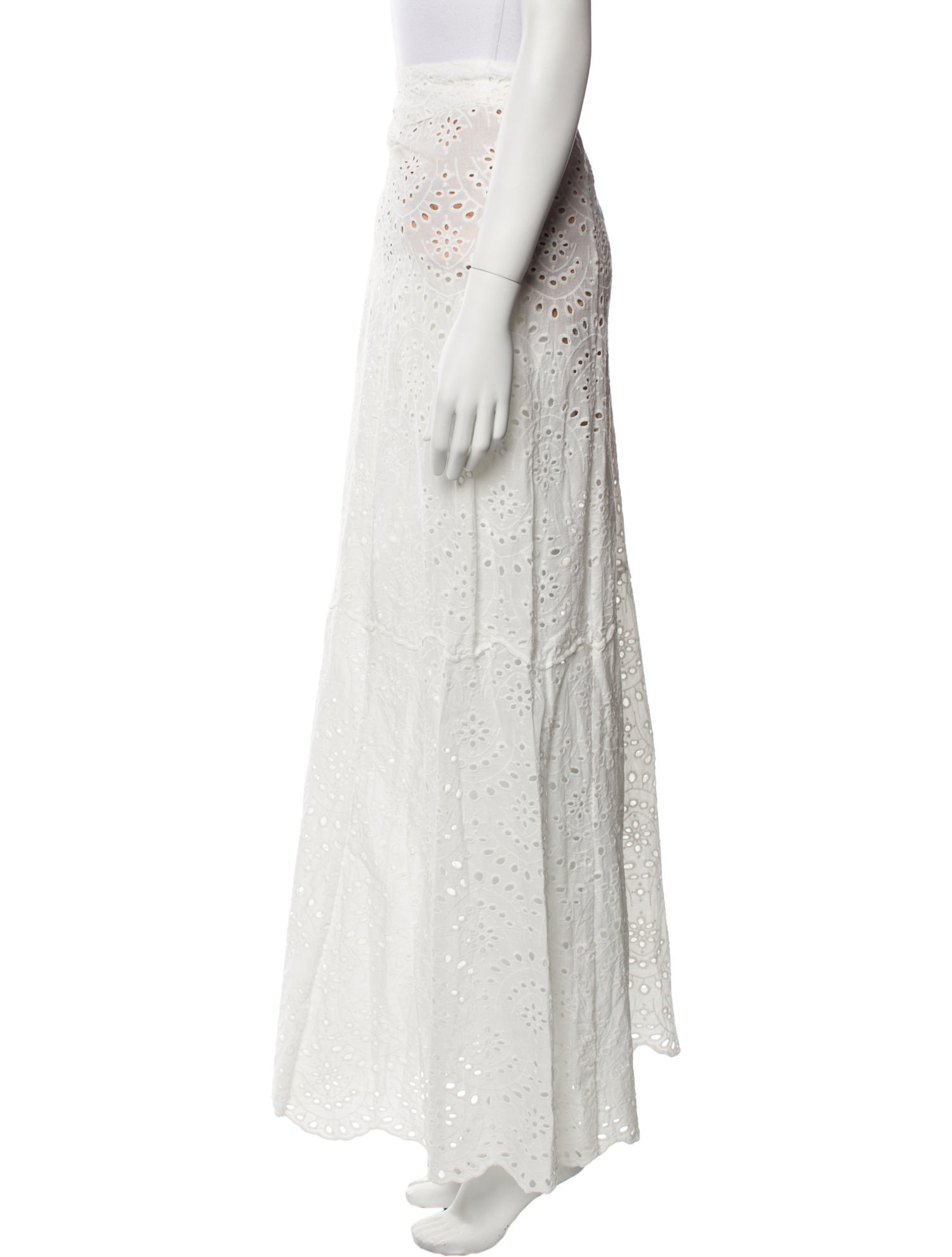 Natalie Martin Embroidered Accent Long Skirt