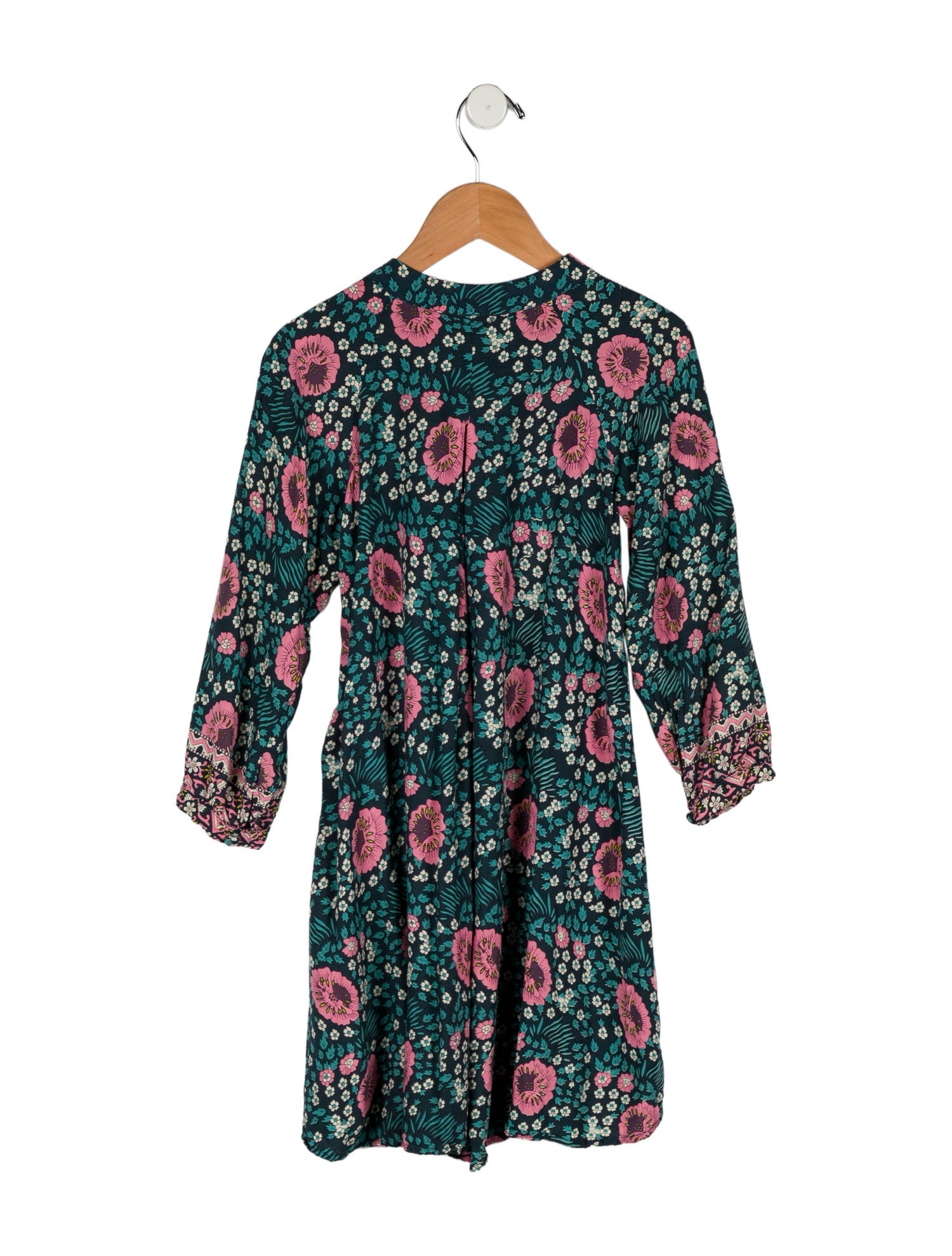 Natalie Martin Girls' Floral Print Long Sleeve Dress