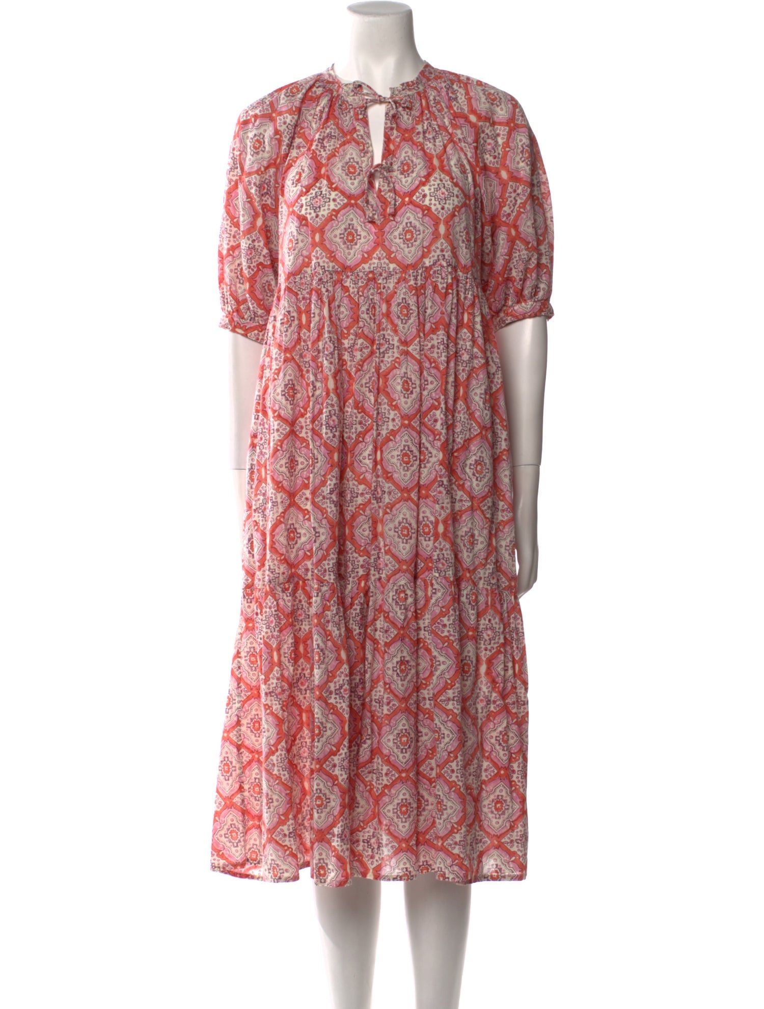 Natalie Martin Paisley Print Midi Length Dress
