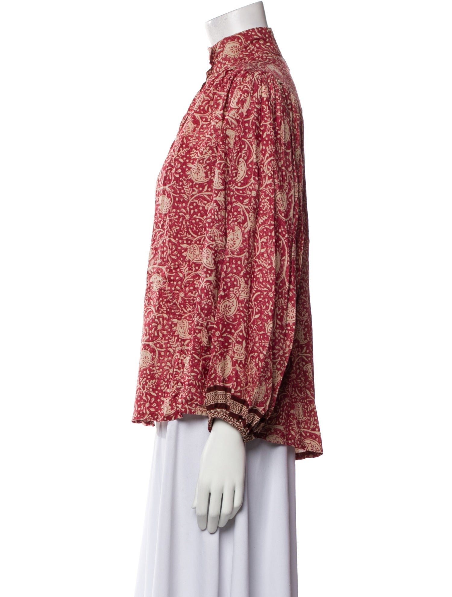 Natalie Martin Printed Mock Neck Blouse w/ Tags