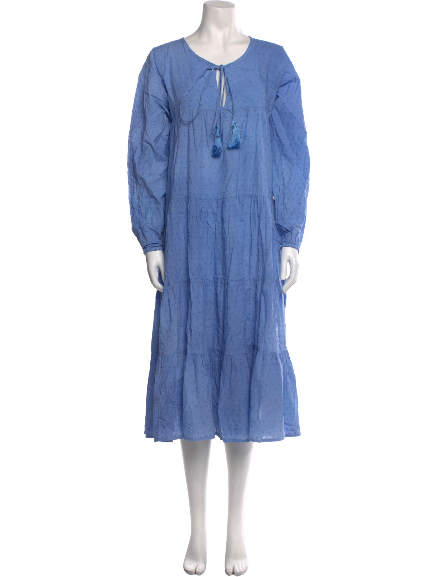 Natalie Martin Tie Neck Midi Length Dress