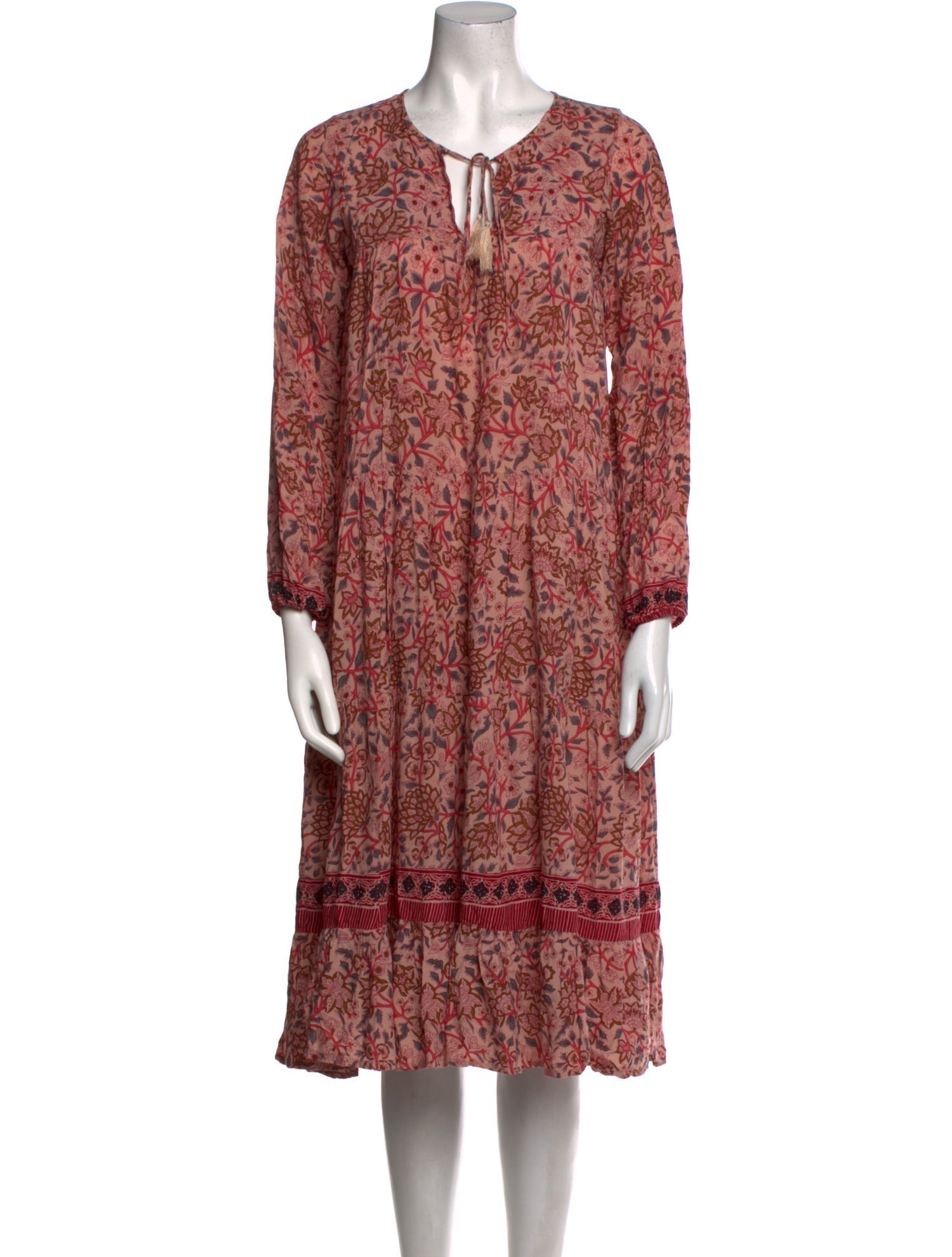 Natalie Martin Floral Print Midi Length Dress