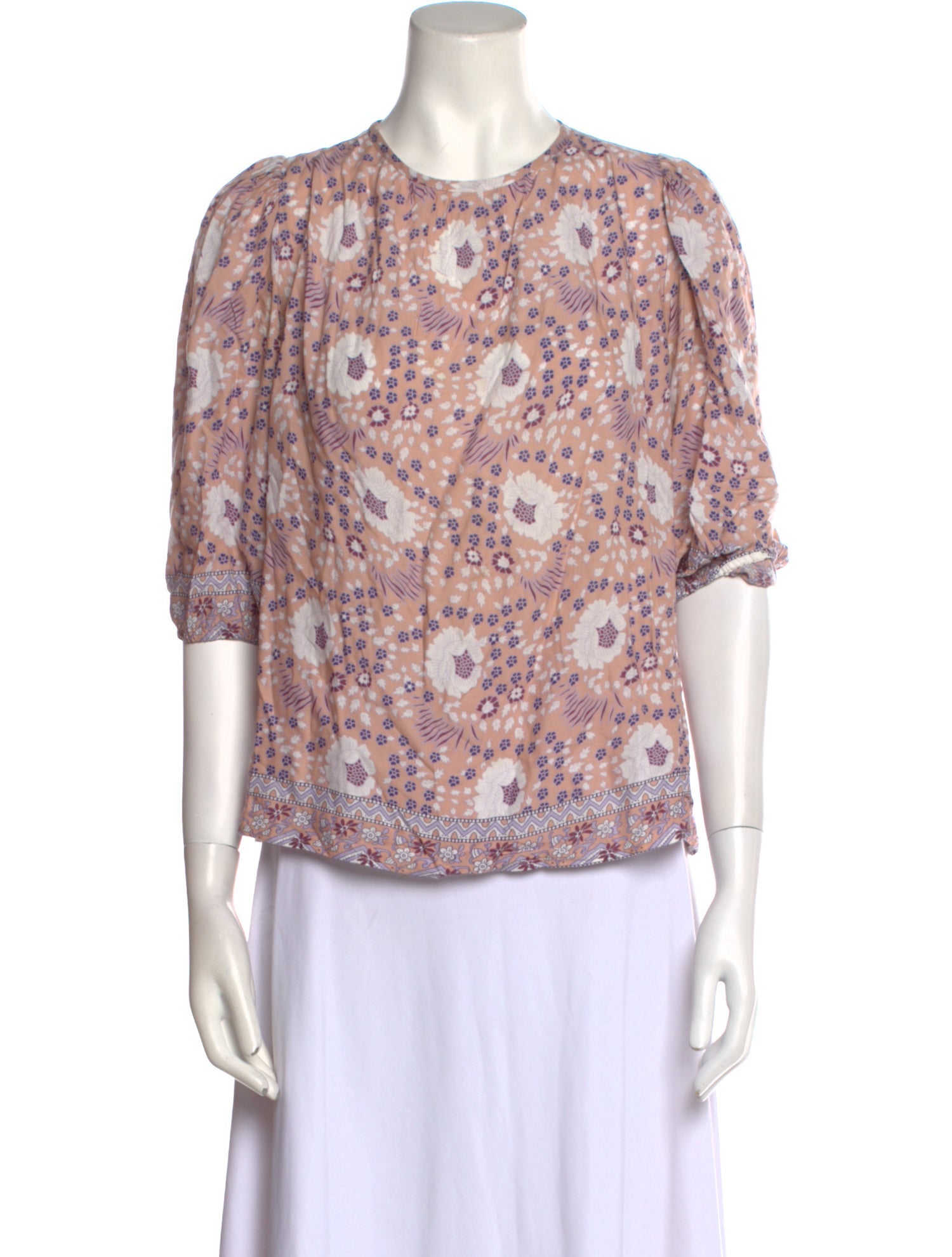 Natalie Martin Floral Print Crew Neck Top