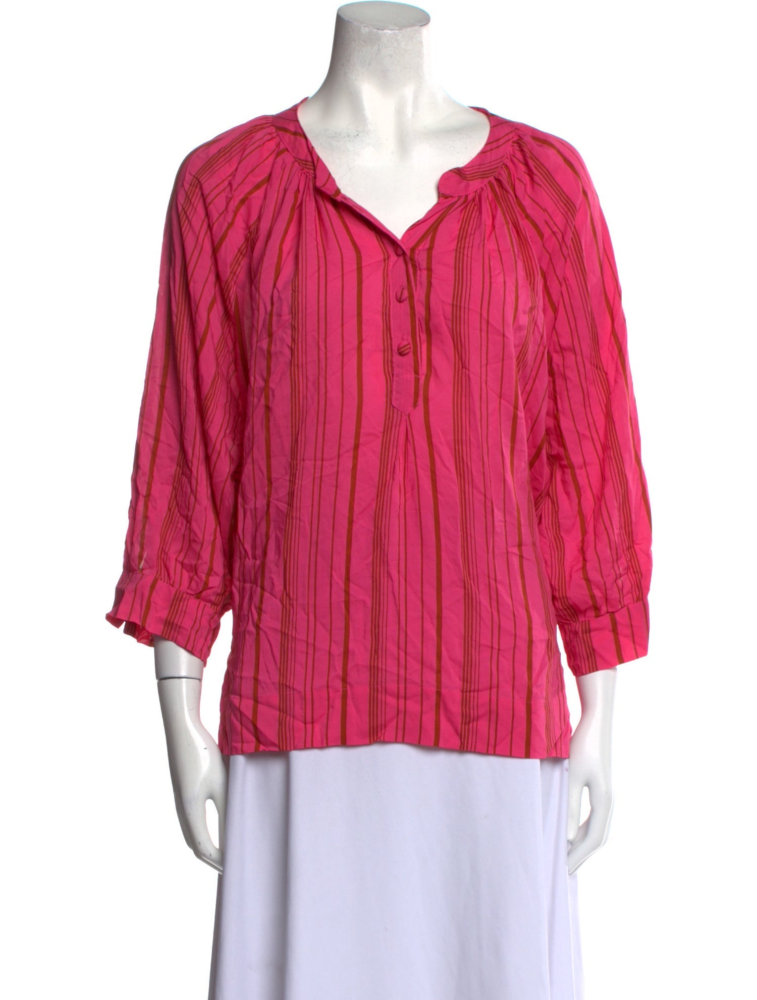 Natalie Martin V-Neck Three-Quarter Sleeve Blouse