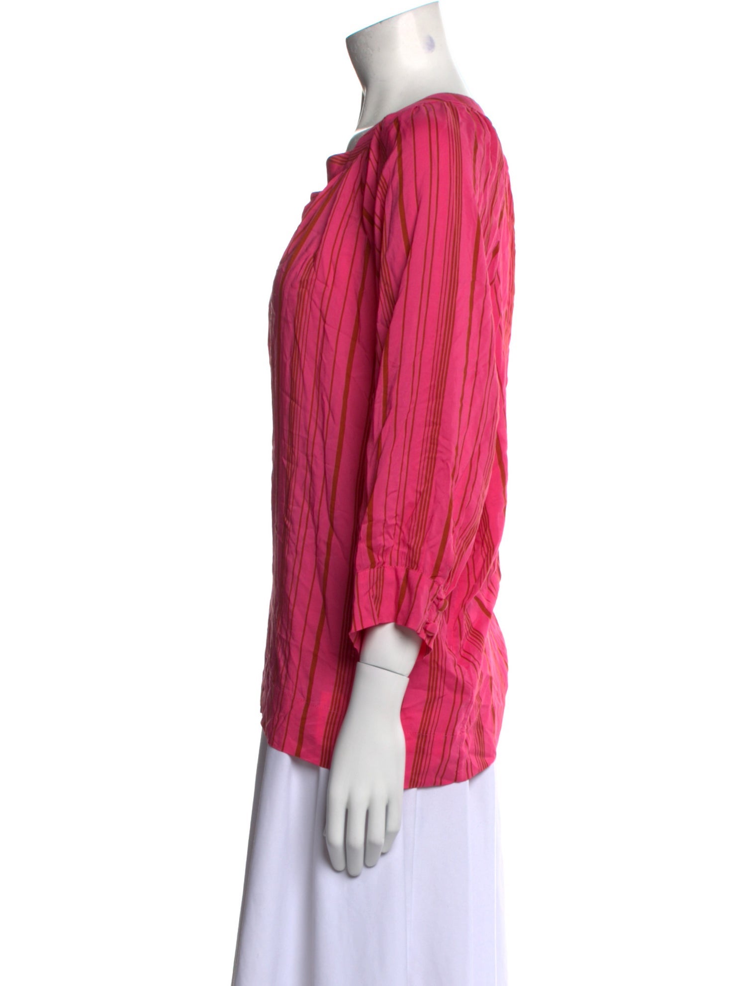 Natalie Martin V-Neck Three-Quarter Sleeve Blouse