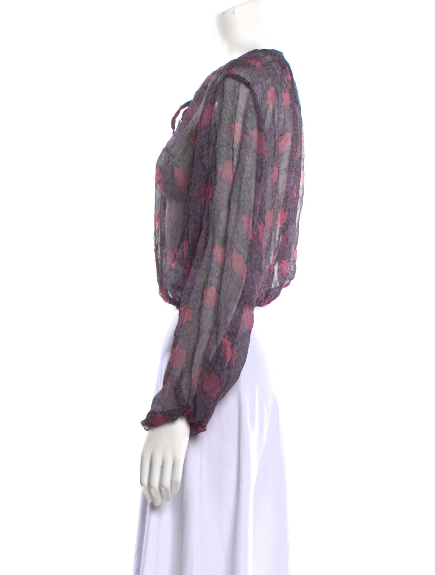 Natalie Martin Floral Print Tie Neck Crop Top w/ Tags