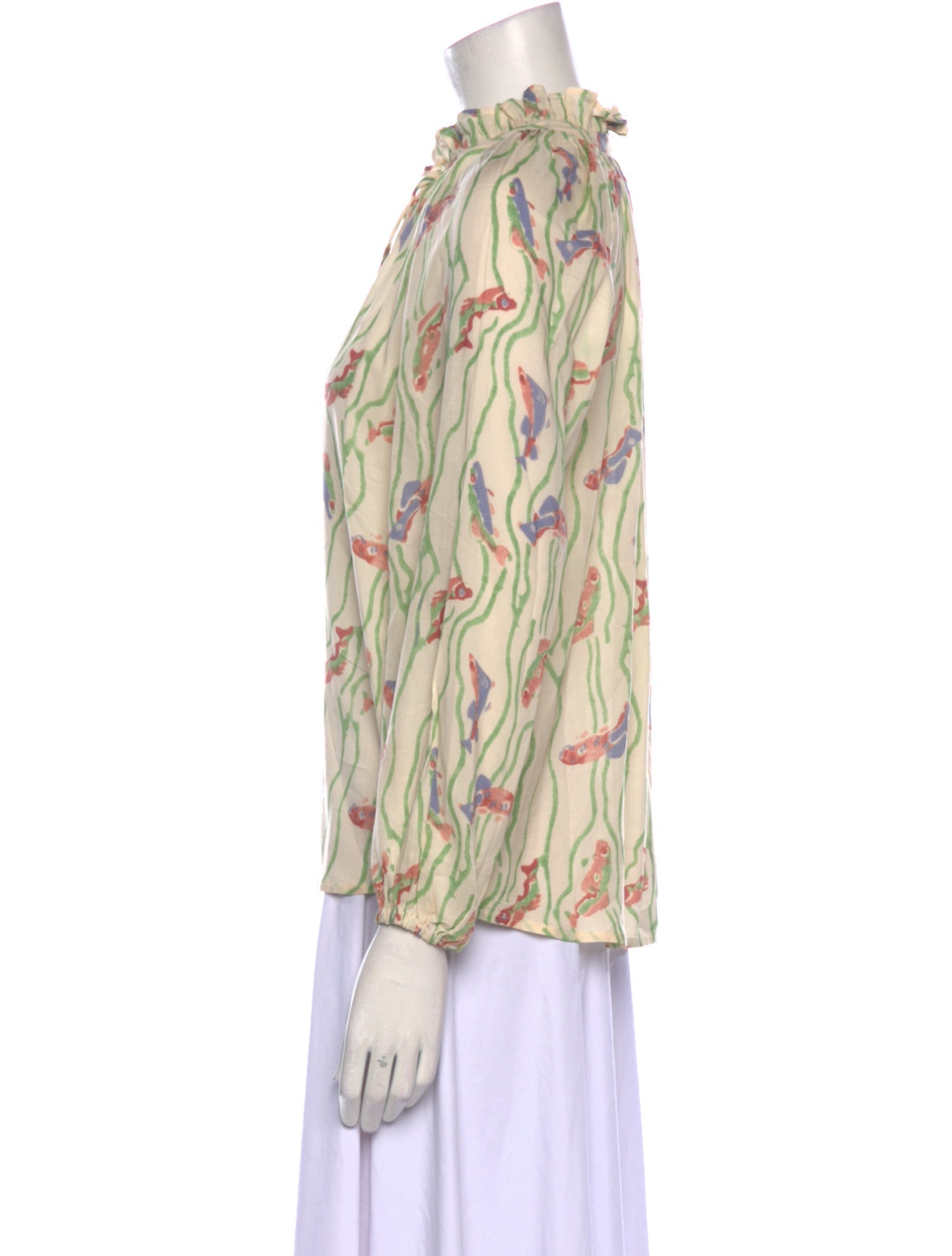 Natalie Martin Printed Mock Neck Blouse