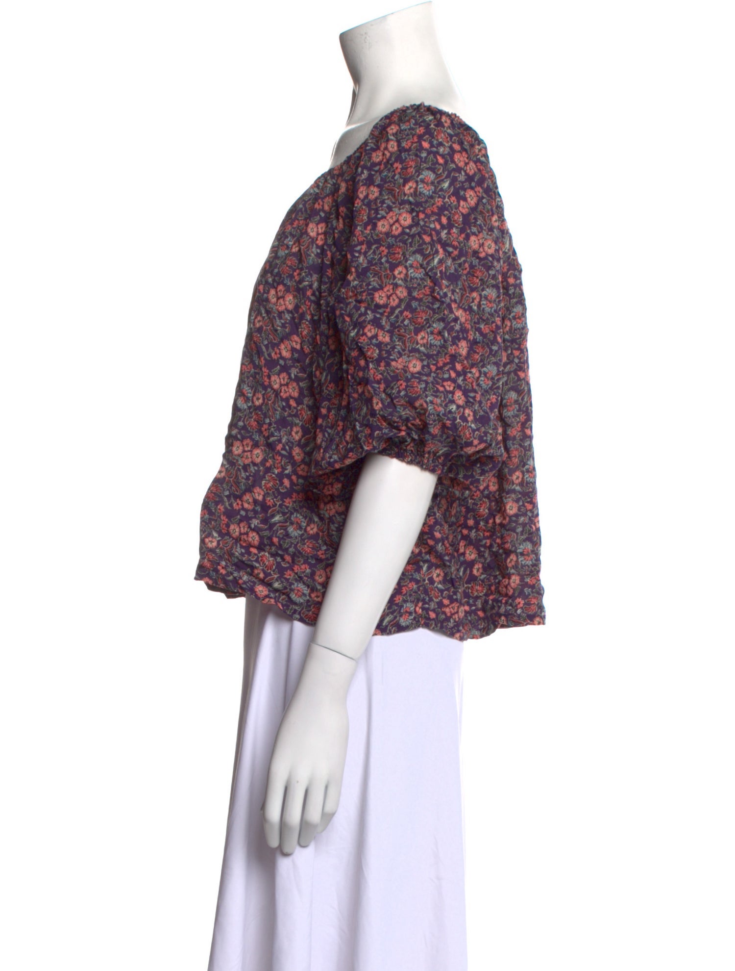 Natalie Martin Floral Print Scoop Neck Blouse