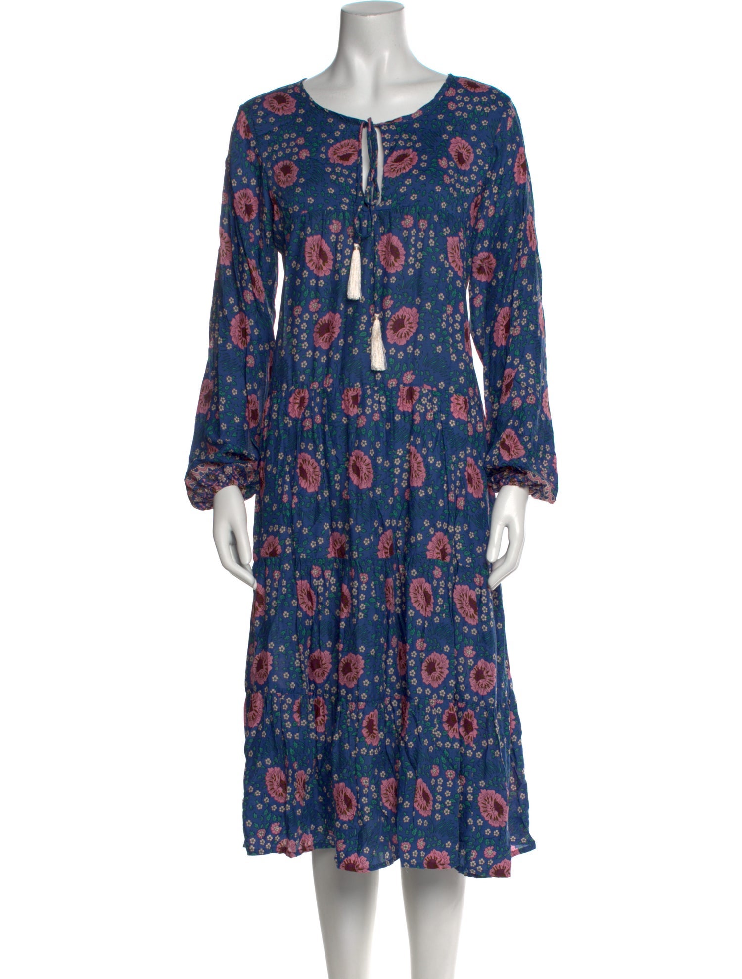 Natalie Martin Floral Print Midi Length Dress