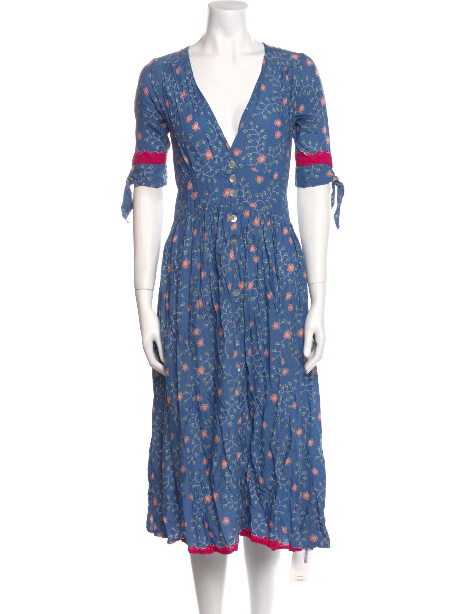 Natalie Martin Floral Print Midi Length Dress