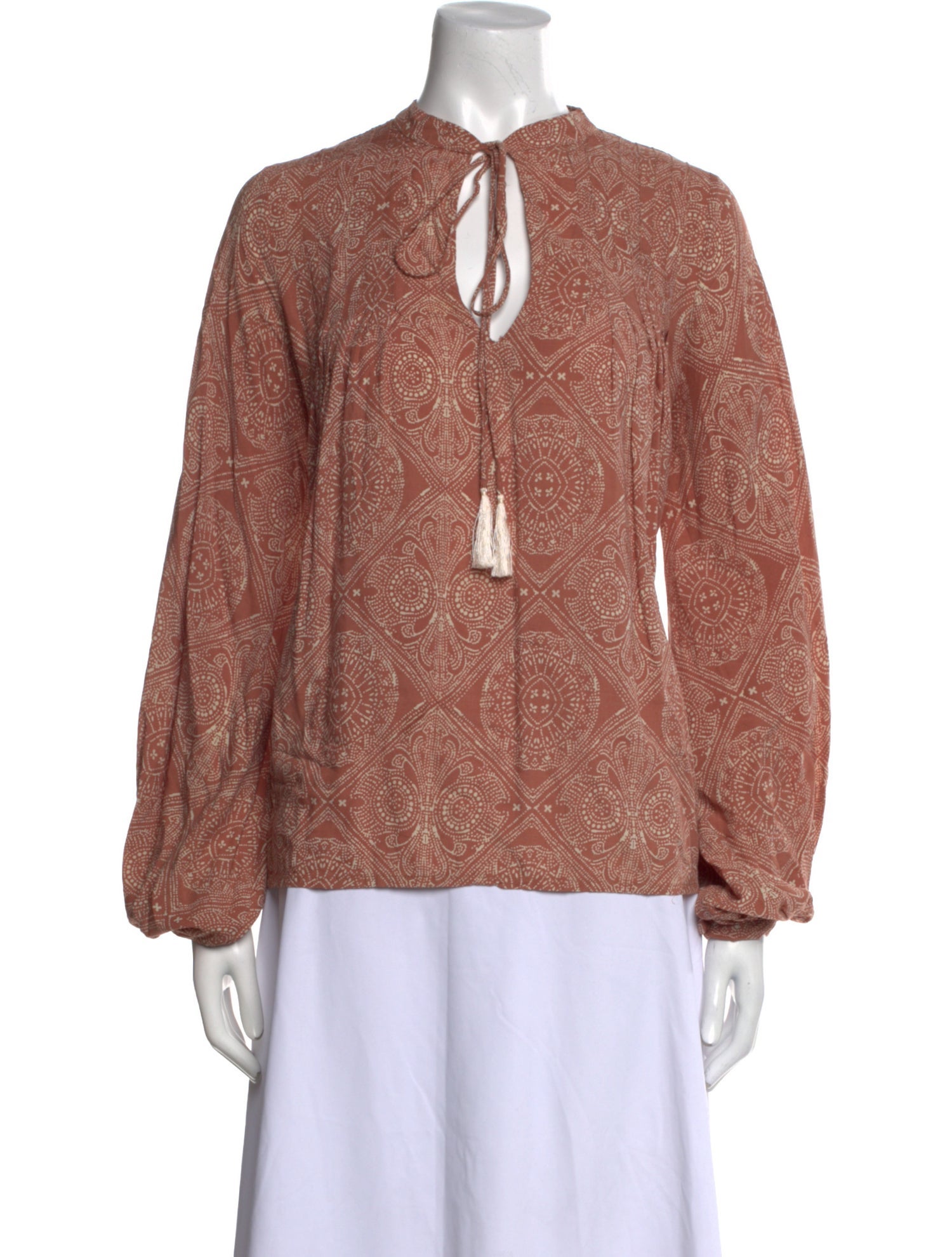 Natalie Martin Printed V-Neck Blouse