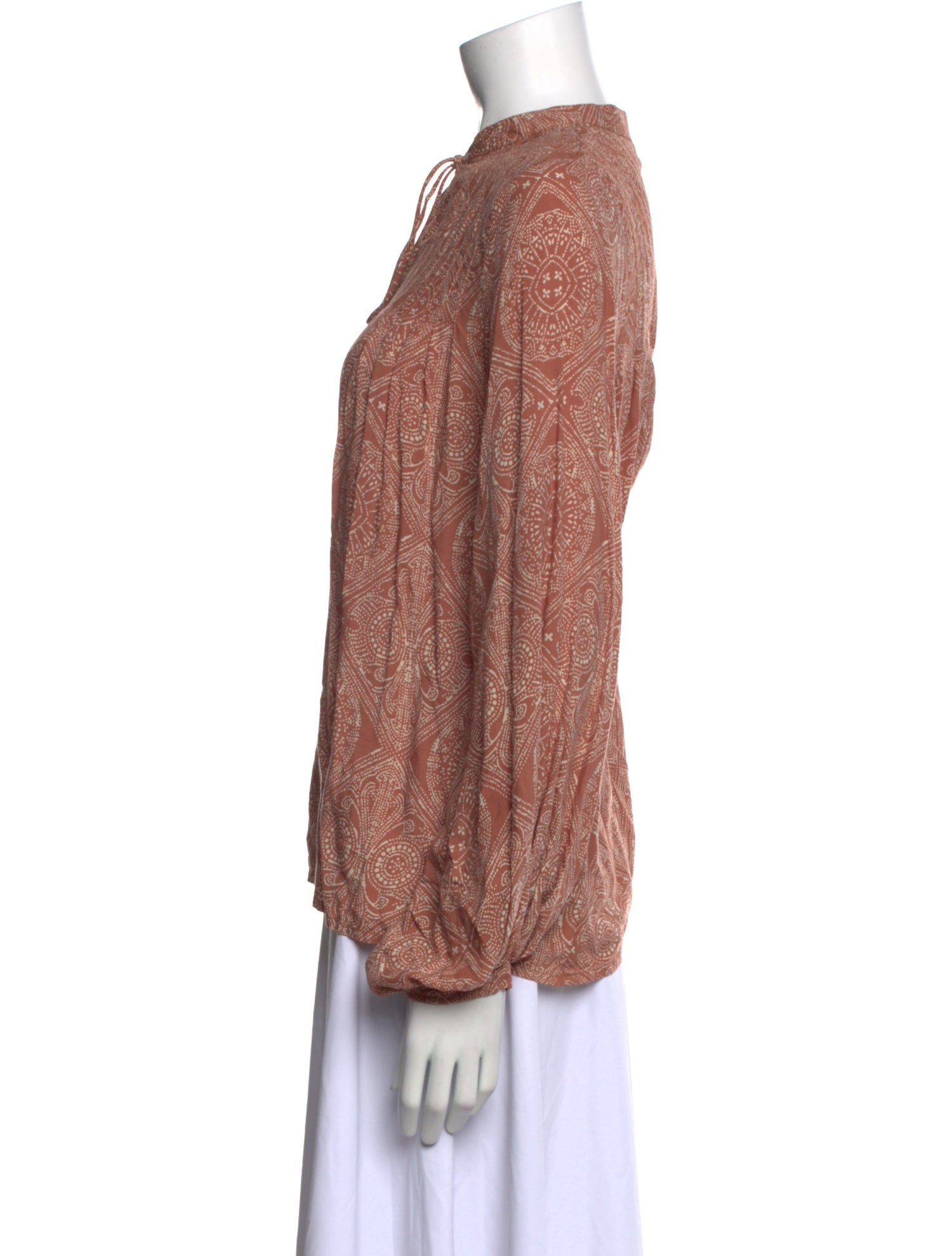 Natalie Martin Printed V-Neck Blouse