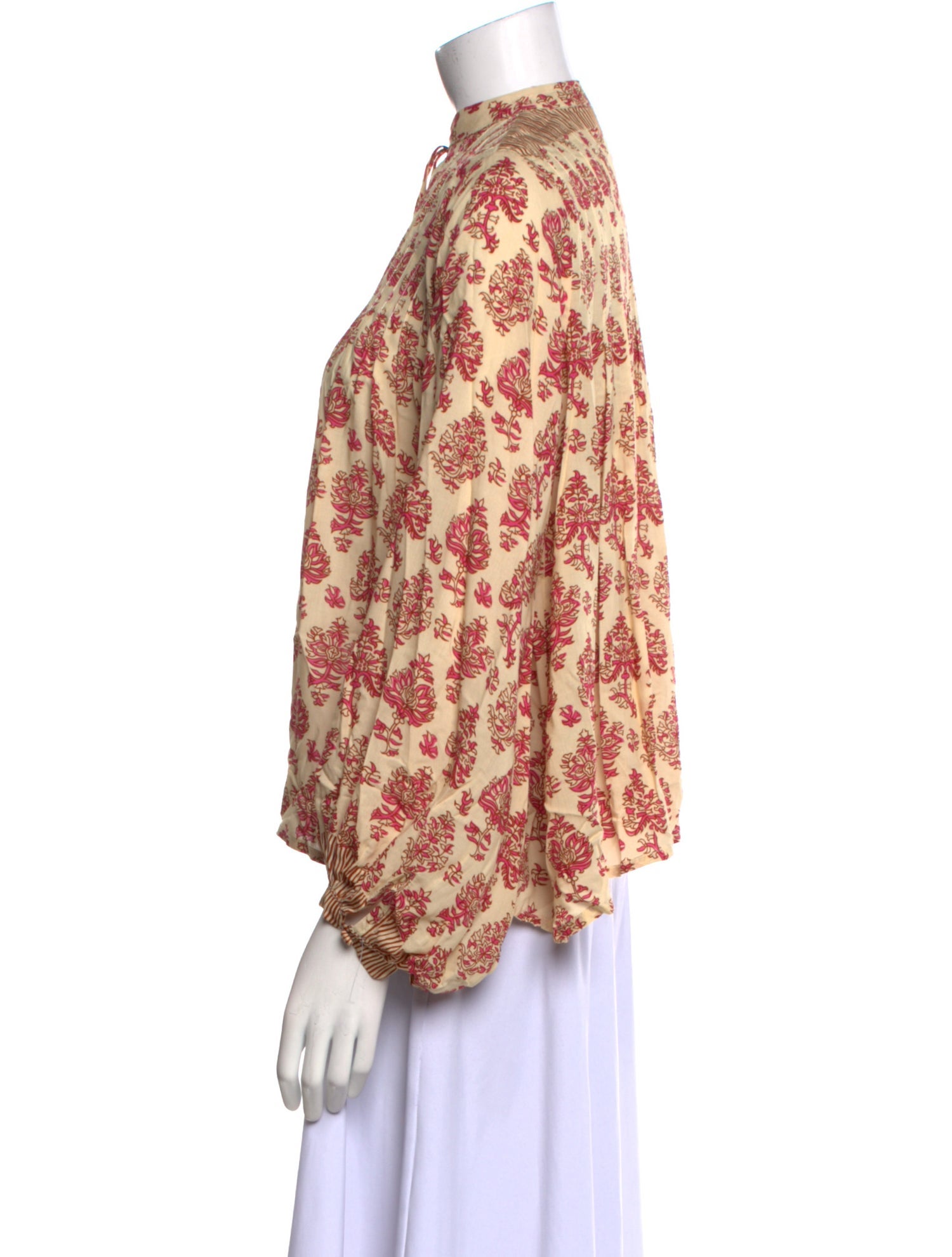 Natalie Martin Printed Mock Neck Blouse