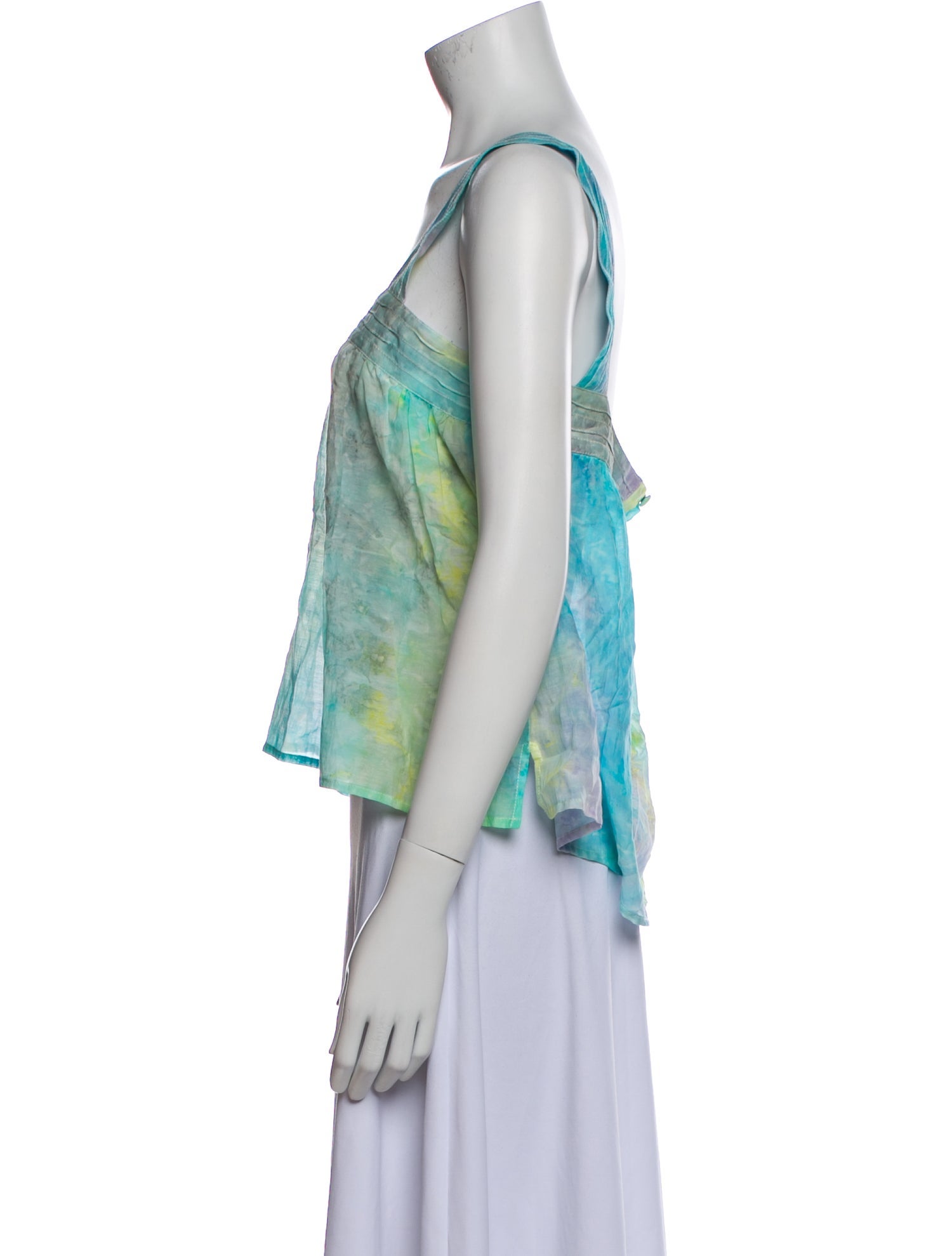 Natalie Martin Floral Print Square Neckline Crop Top