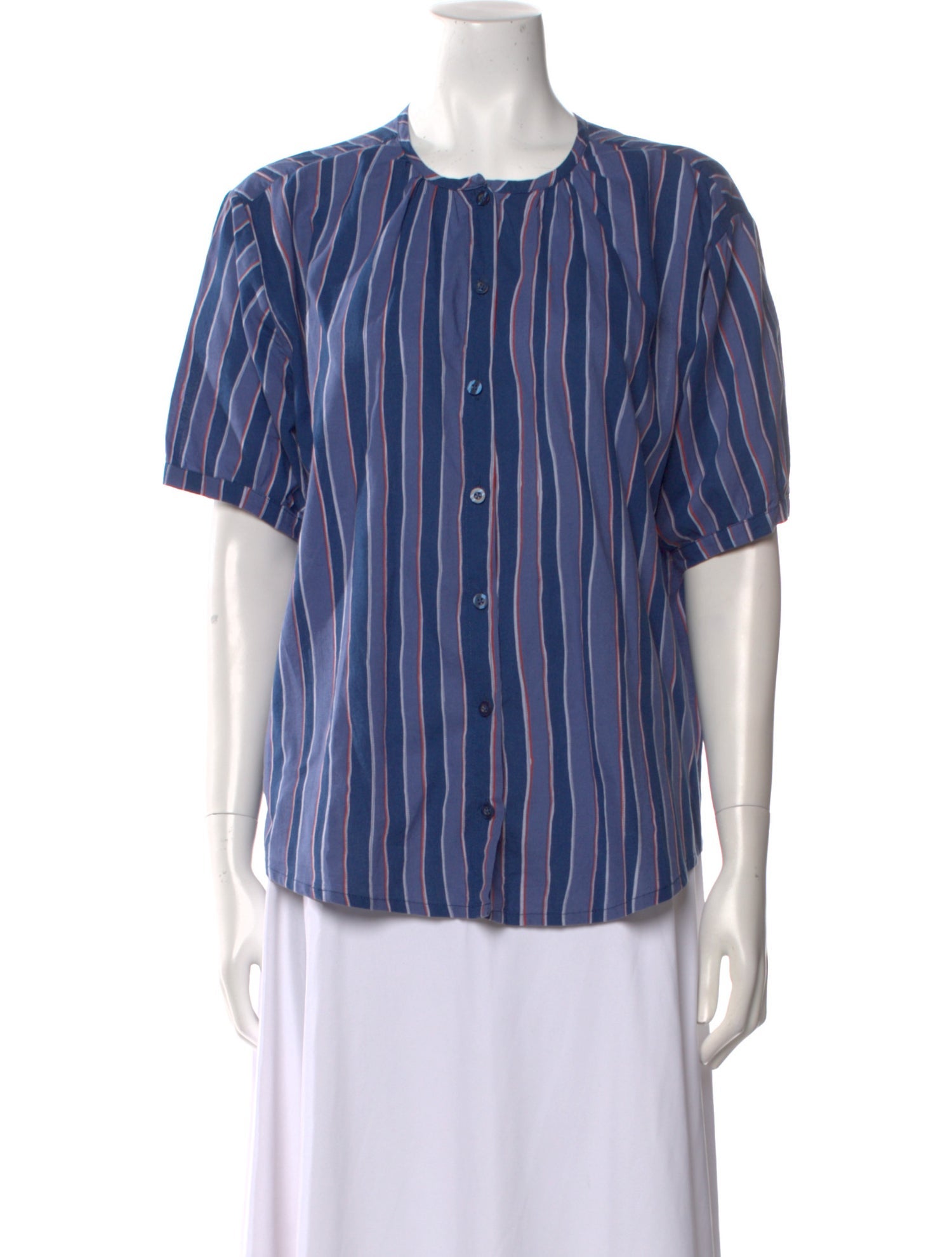 Natalie Martin Striped Crew Neck Blouse