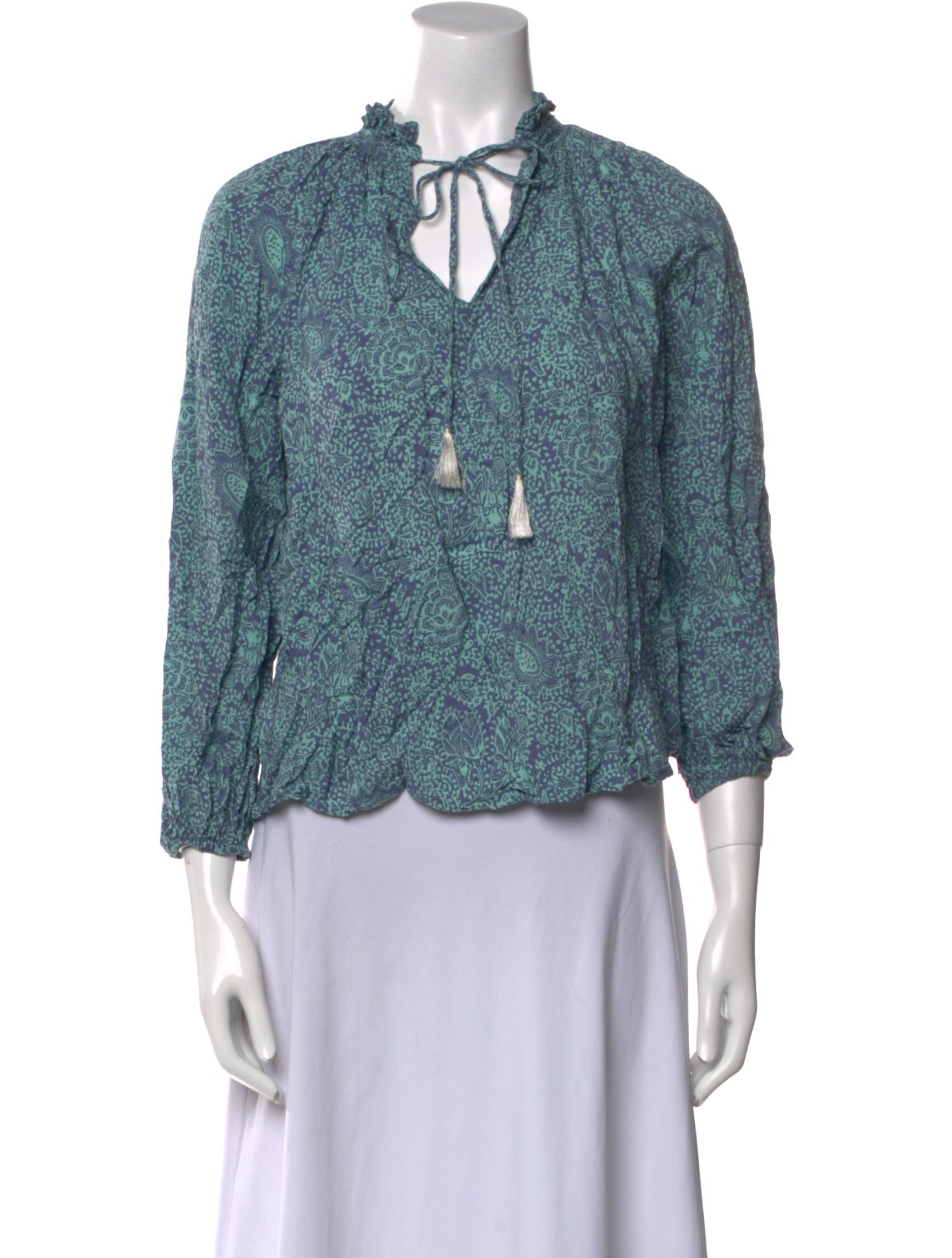Natalie Martin Floral Print V-Neck Blouse