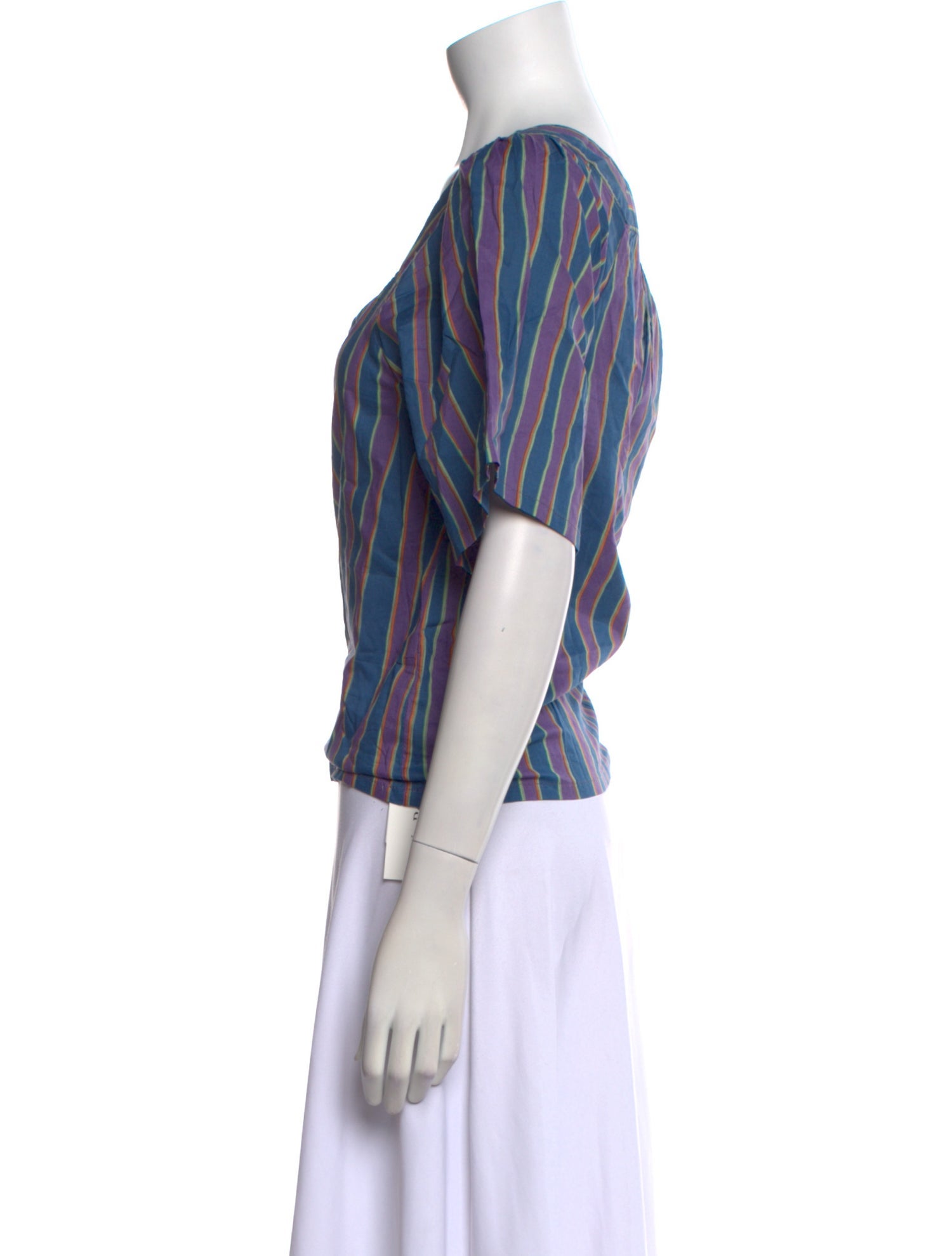 Natalie Martin Striped Square Neckline Blouse w/ Tags