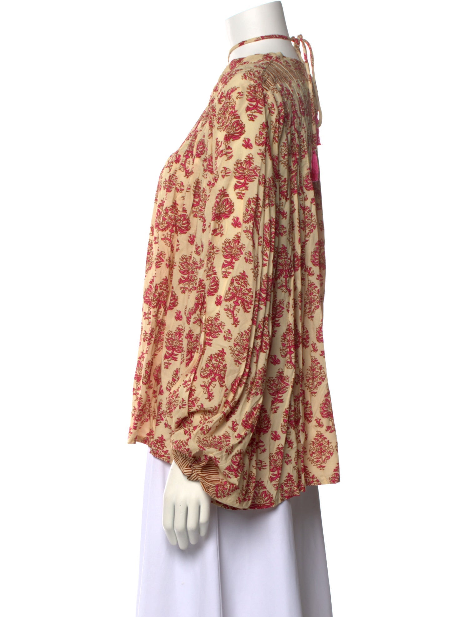 Natalie Martin Printed V-Neck Blouse w/ Tags