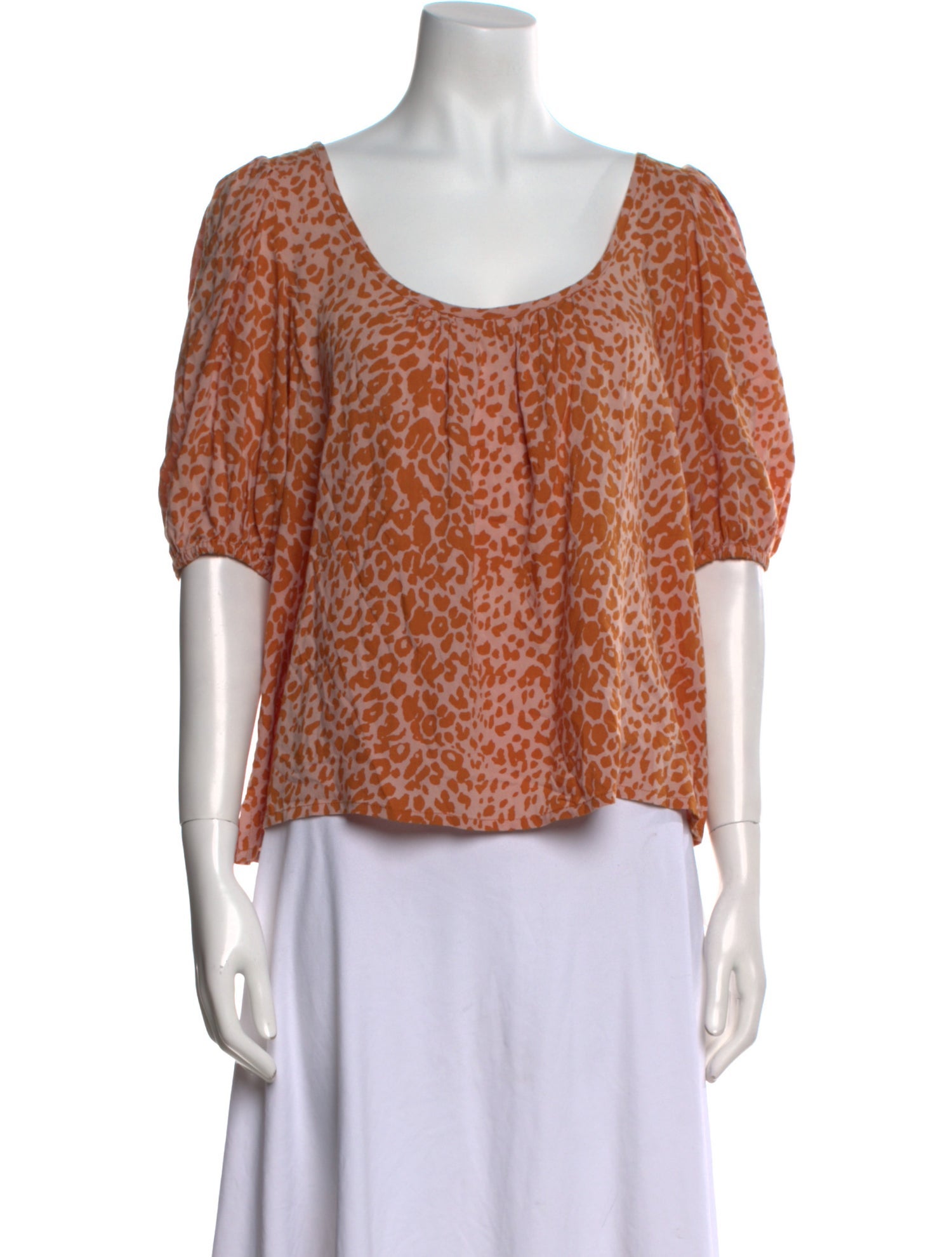 Natalie Martin Animal Print Scoop Neck Blouse