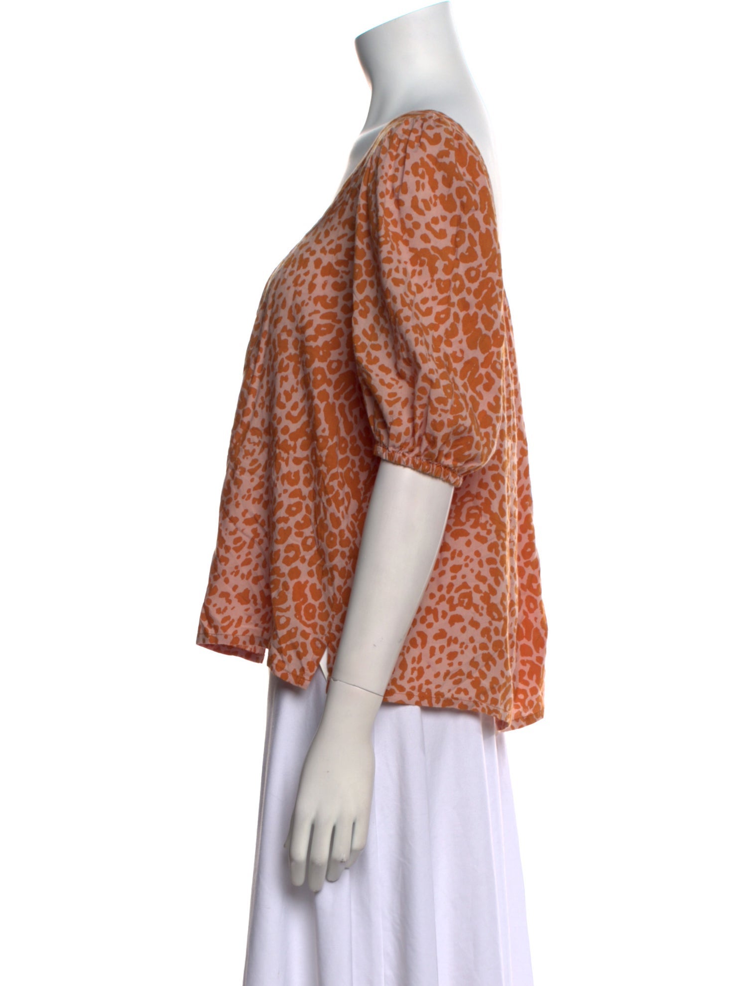 Natalie Martin Animal Print Scoop Neck Blouse