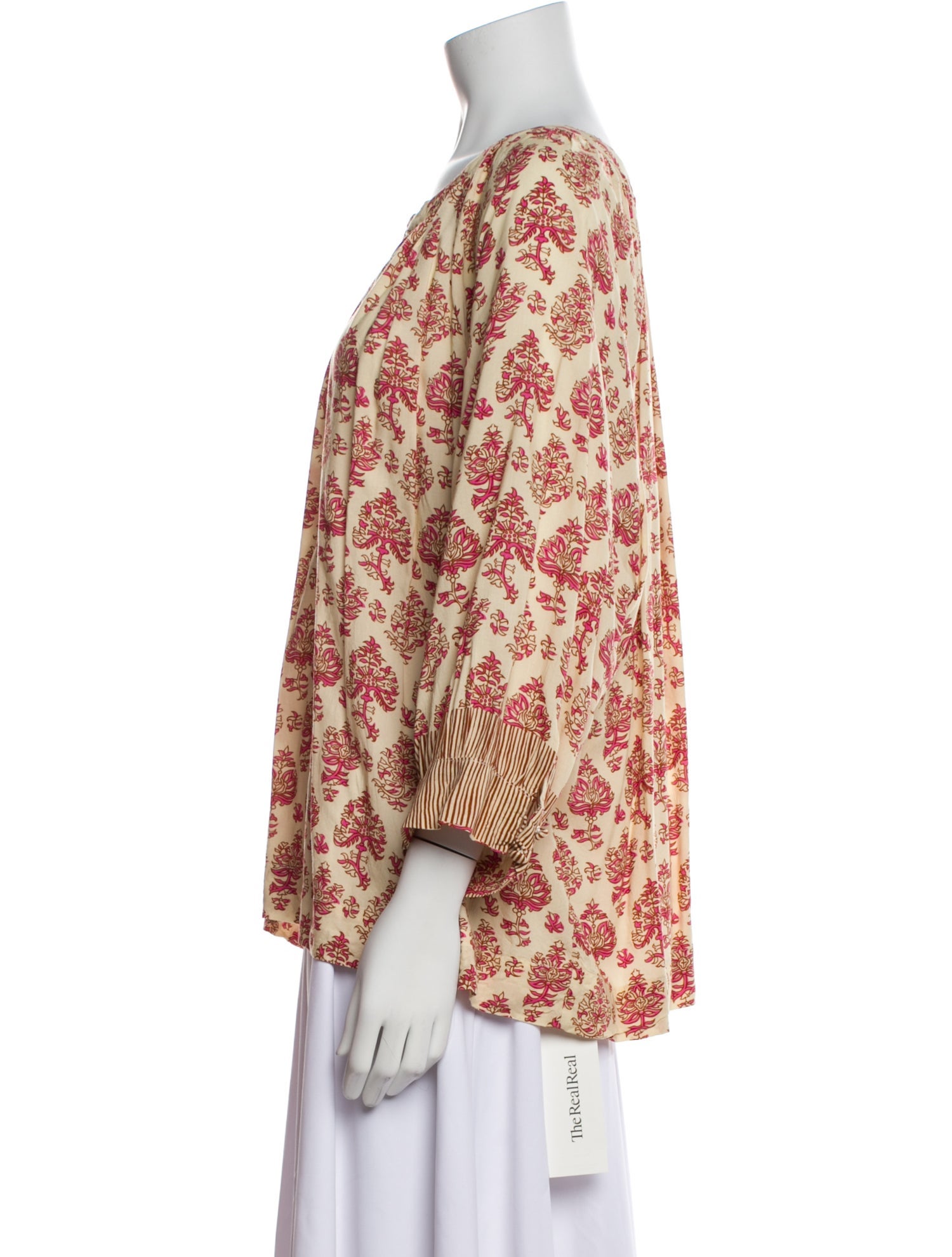 Natalie Martin Floral Print V-Neck Blouse