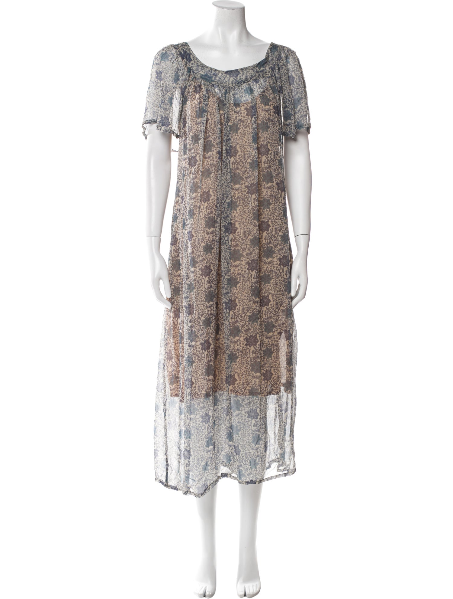 Natalie Martin Floral Print Midi Length Dress