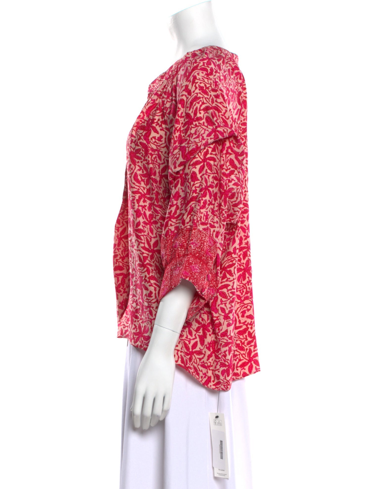 Natalie Martin Floral Print V-Neck Blouse