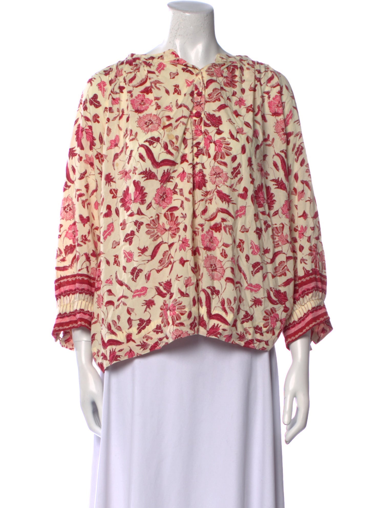 Natalie Martin Floral Print V-Neck Blouse