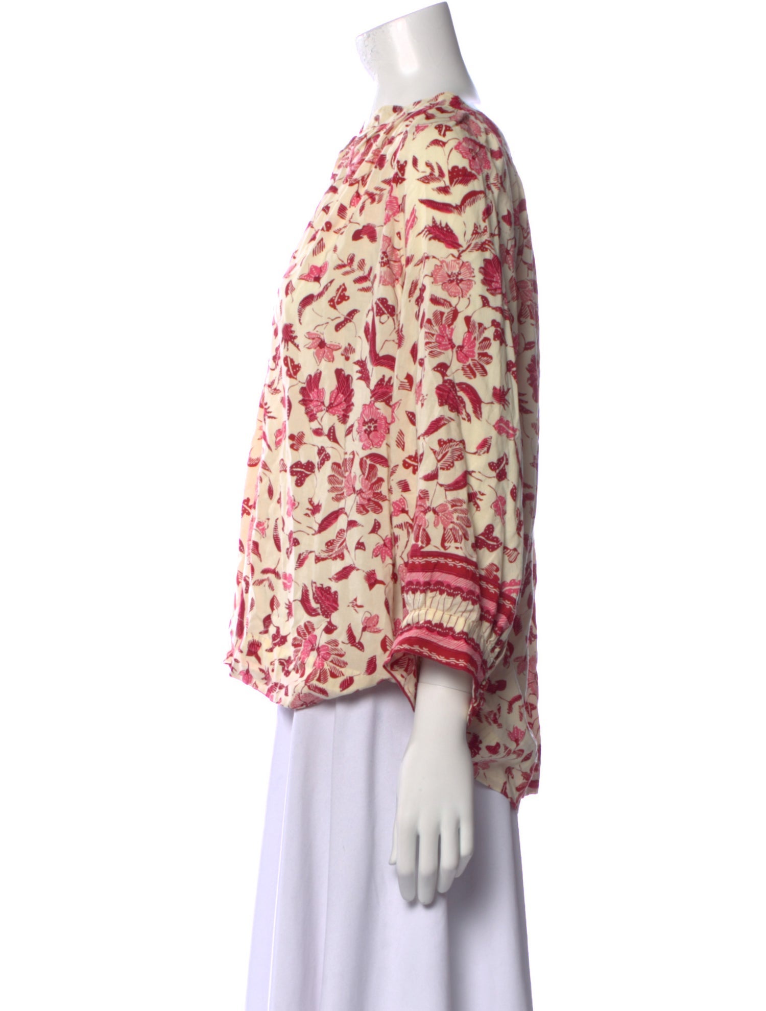 Natalie Martin Floral Print V-Neck Blouse