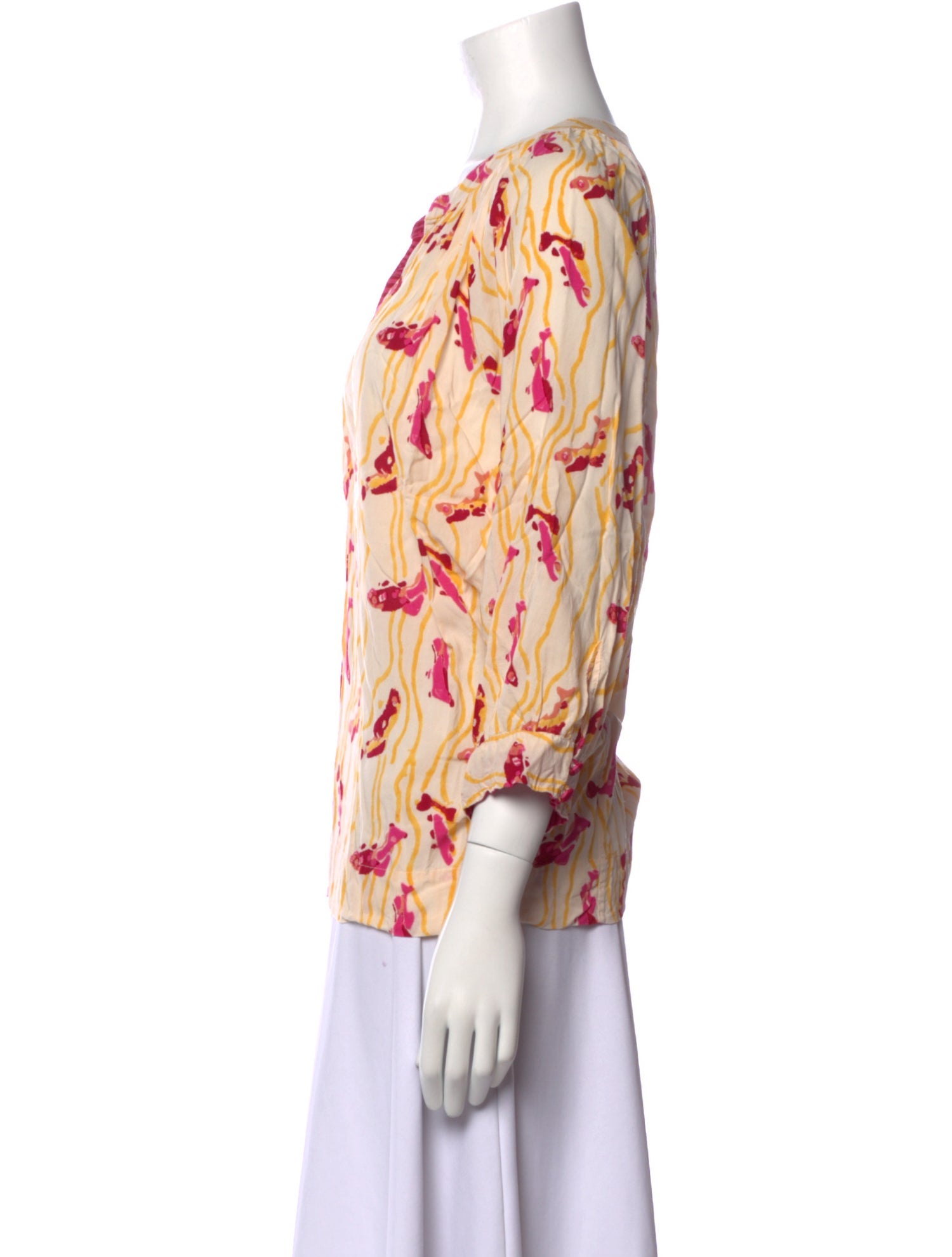 Natalie Martin Printed V-Neck Blouse