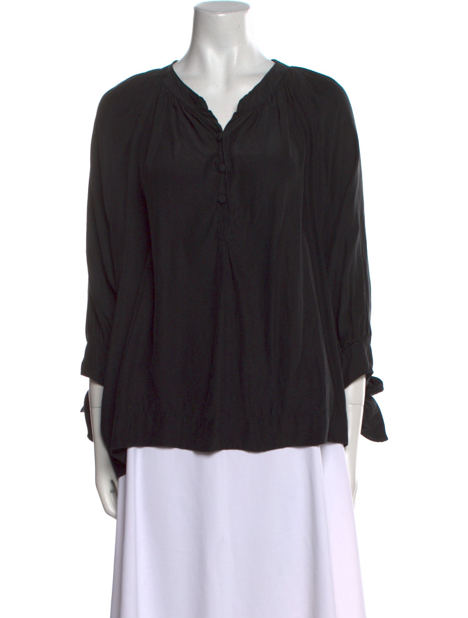 Natalie Martin Silk V-Neck Blouse