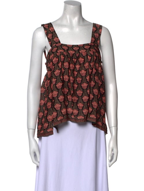 Natalie Martin Floral Print Square Neckline Top