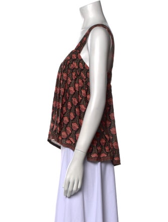Natalie Martin Floral Print Square Neckline Top