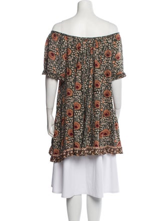 Natalie Martin Floral Print Off-The-Shoulder Tunic