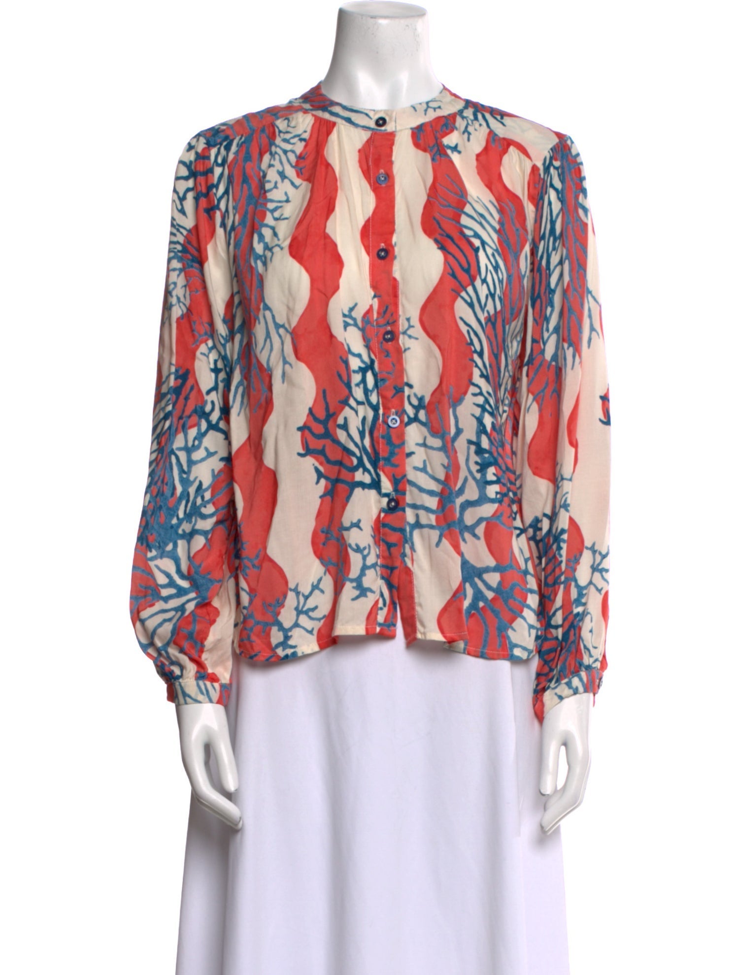 Natalie Martin Printed Crew Neck Blouse w/ Tags