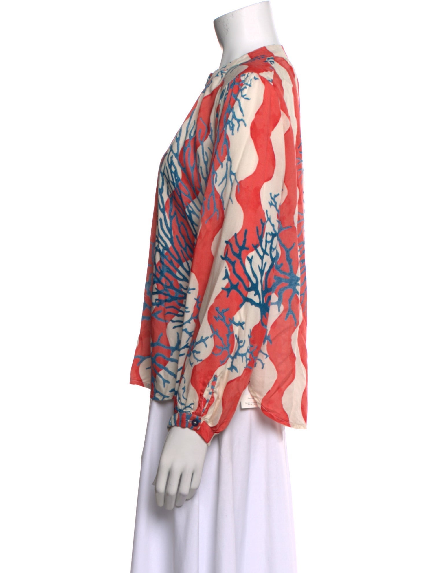 Natalie Martin Printed Crew Neck Blouse w/ Tags
