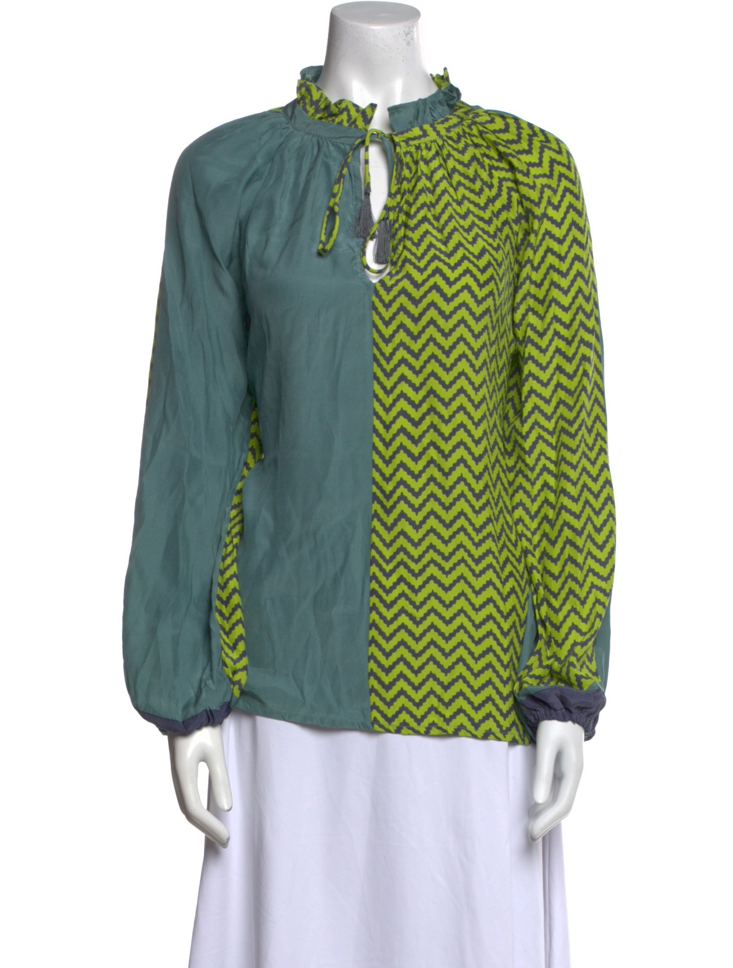 Natalie Martin Silk Printed Button-Up Top