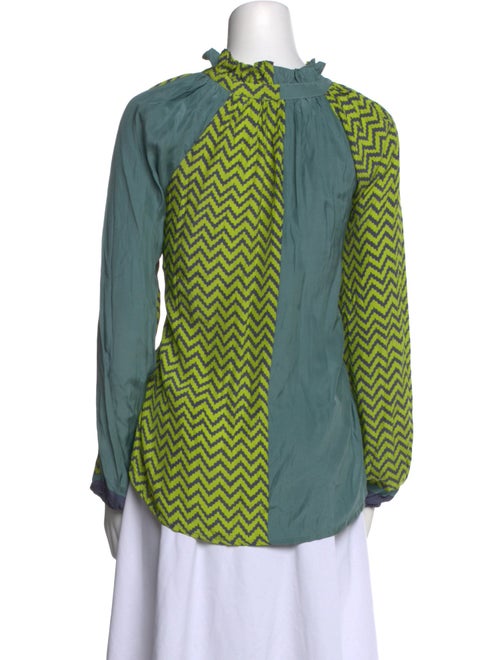 Natalie Martin Silk Printed Button-Up Top