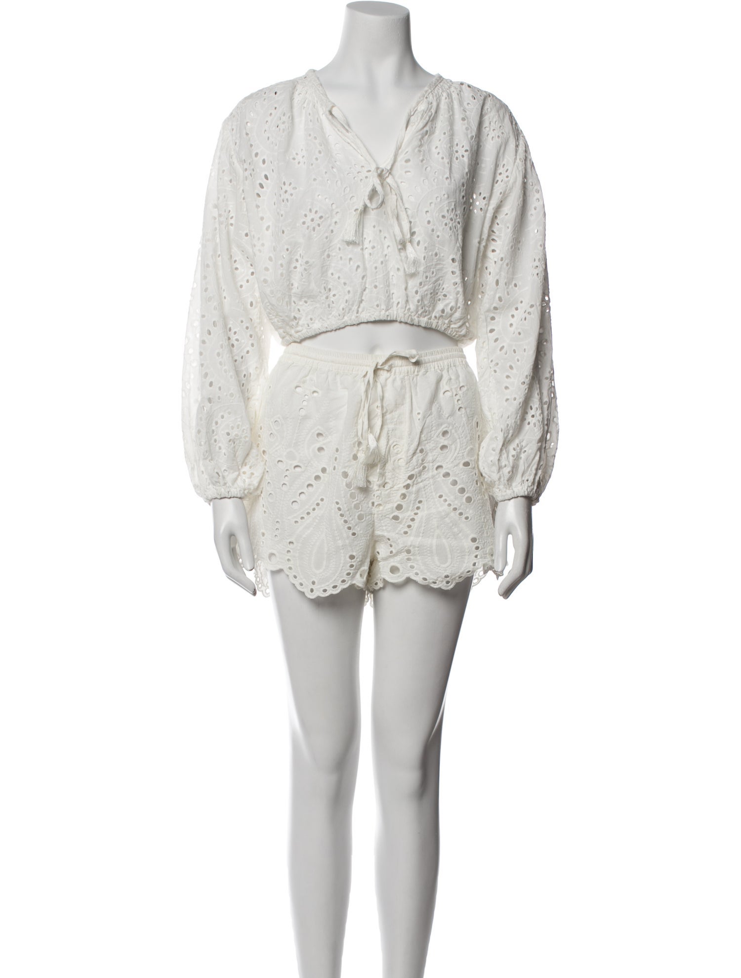 Natalie Martin Lace Pattern Eyelet Trim Short Set