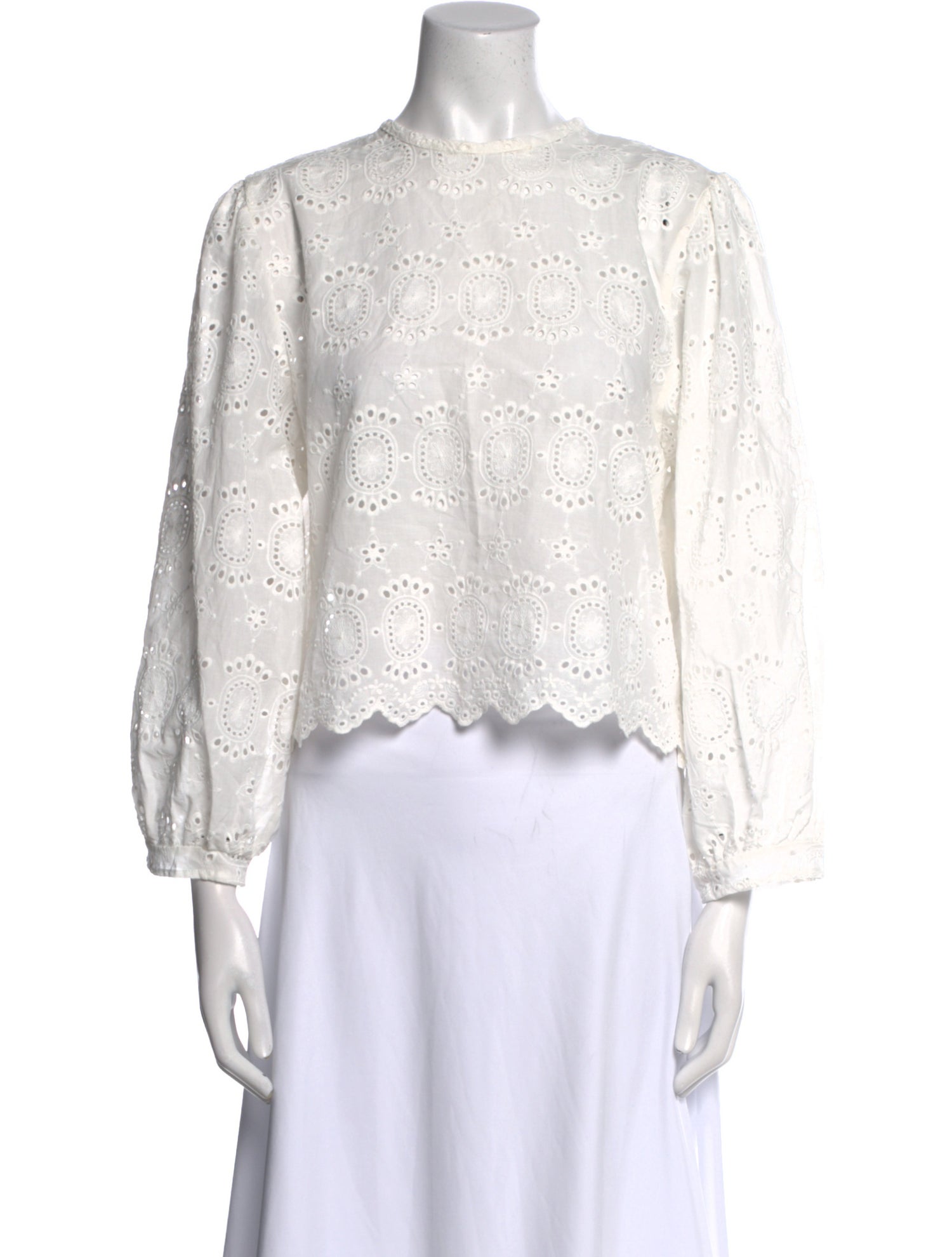 Natalie Martin Lace Pattern Crew Neck Crop Top w/ Tags