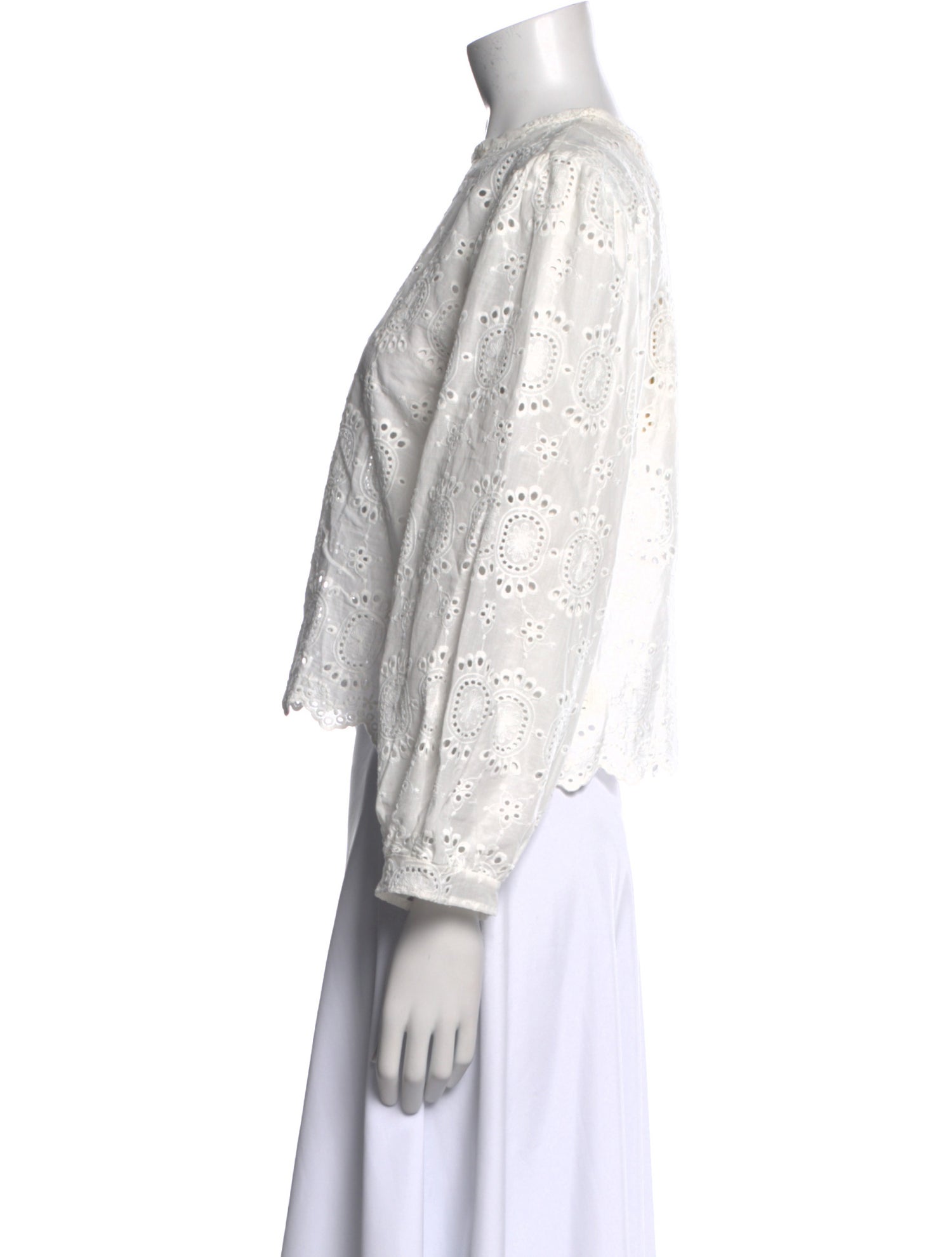 Natalie Martin Lace Pattern Crew Neck Crop Top w/ Tags